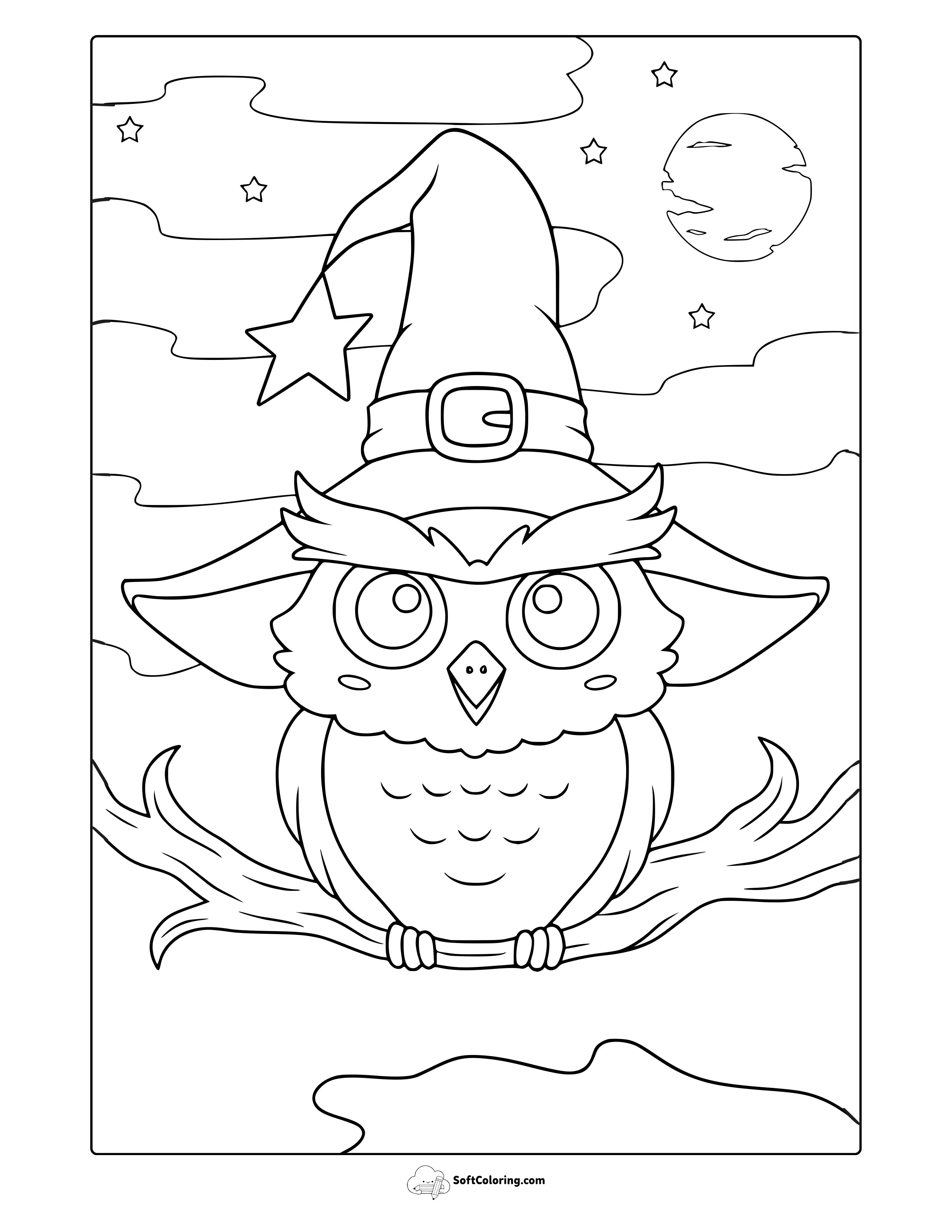 Halloween Owl Coloring Page