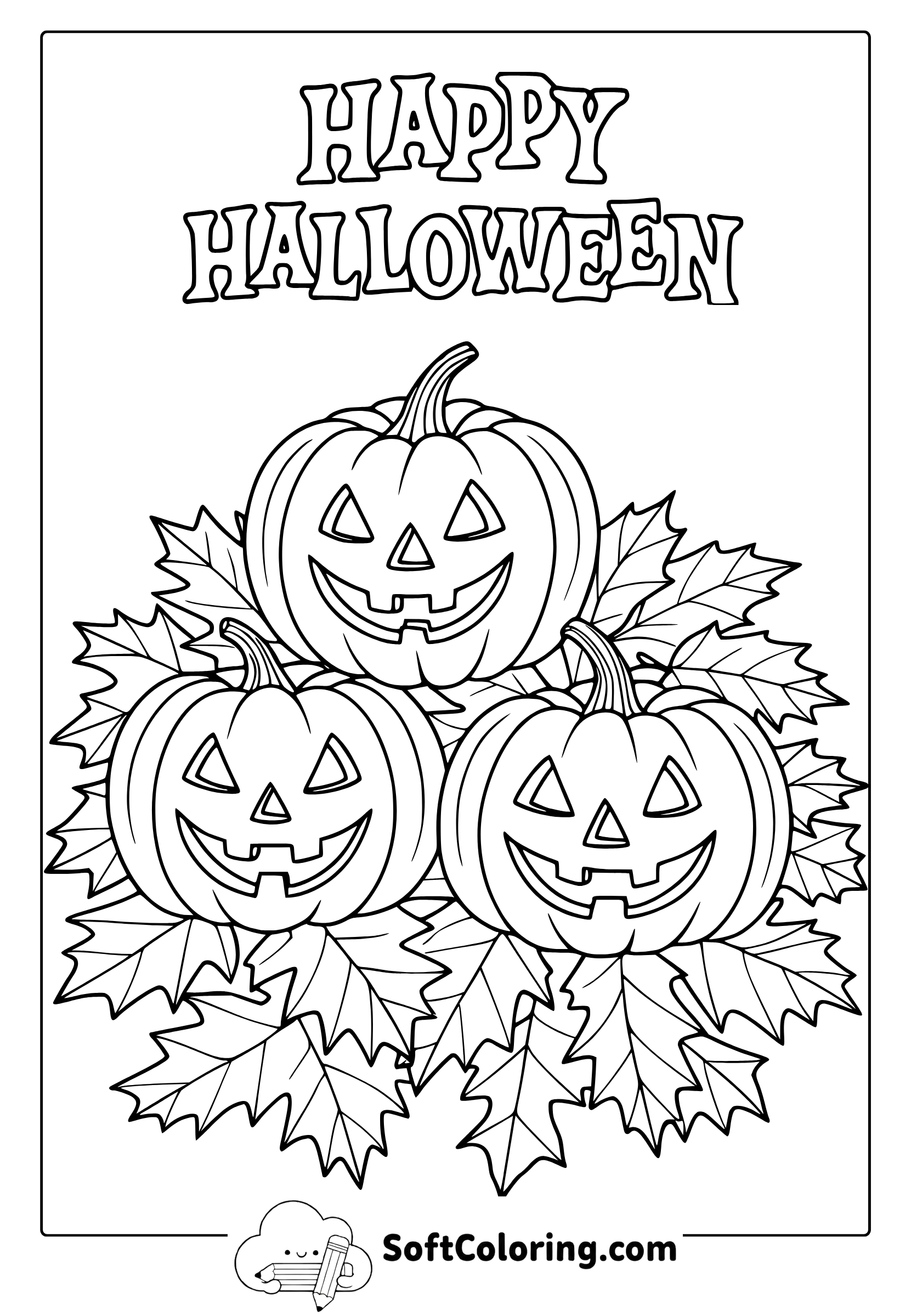 halloween pumpkins coloring page