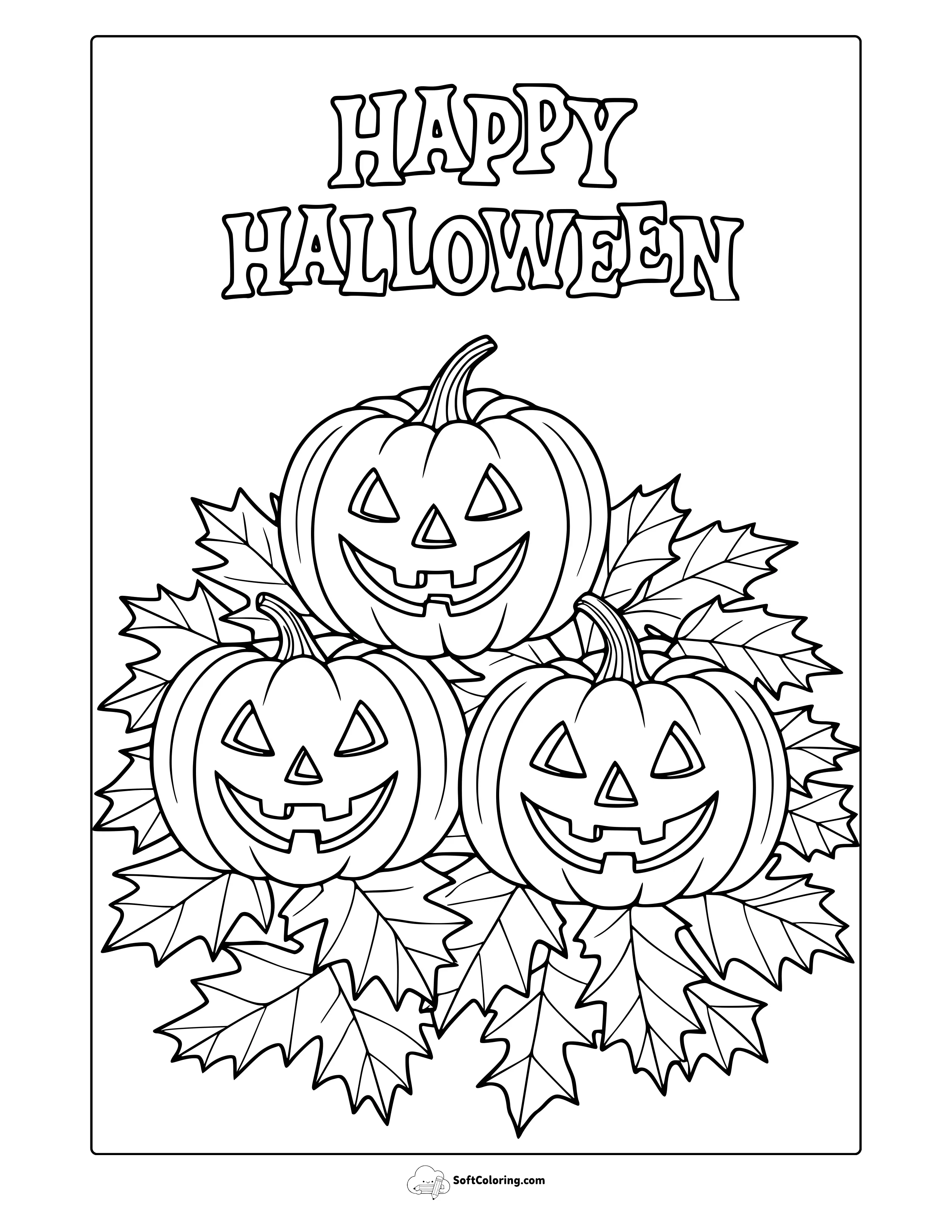 Halloween Pumpkins Coloring Page