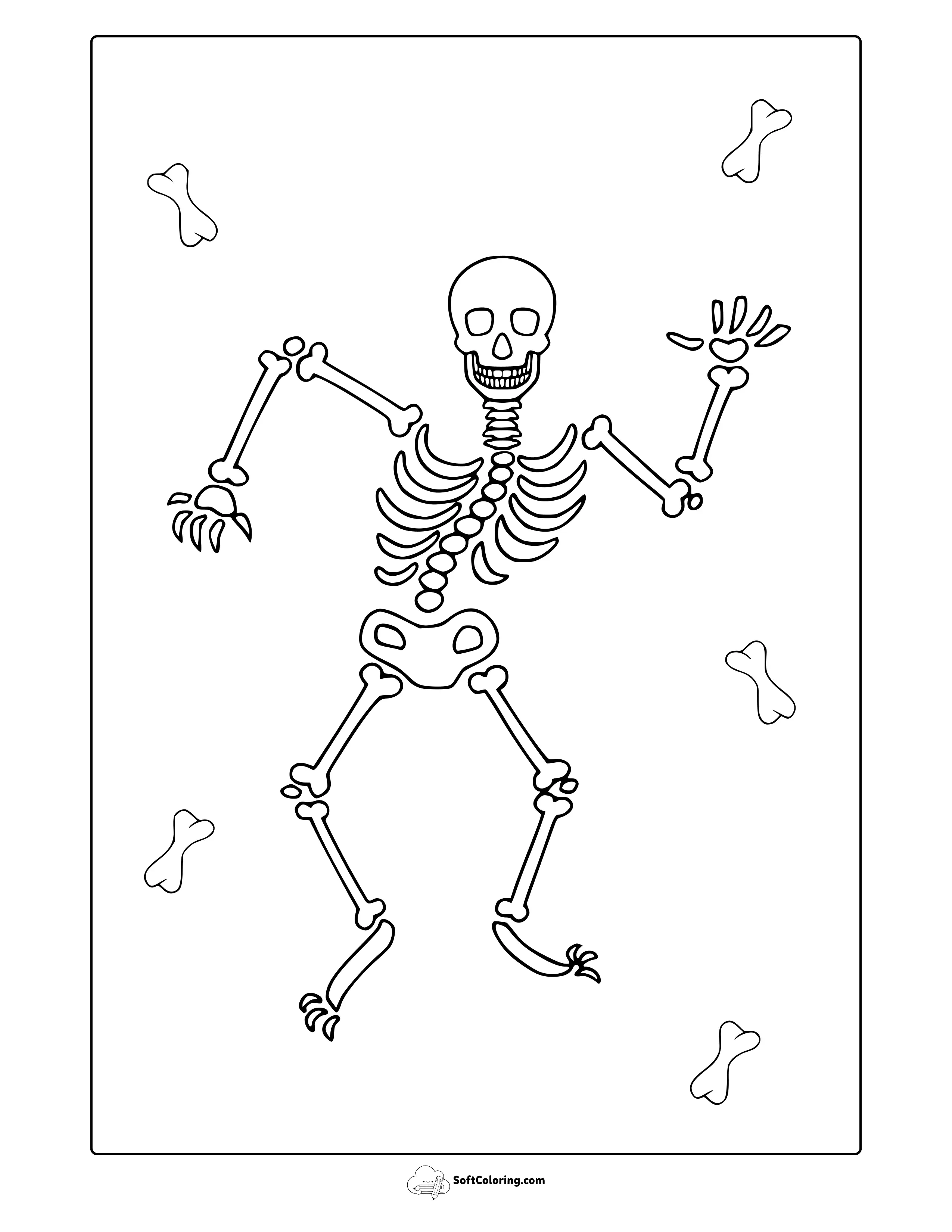 Halloween Skeleton Coloring Page