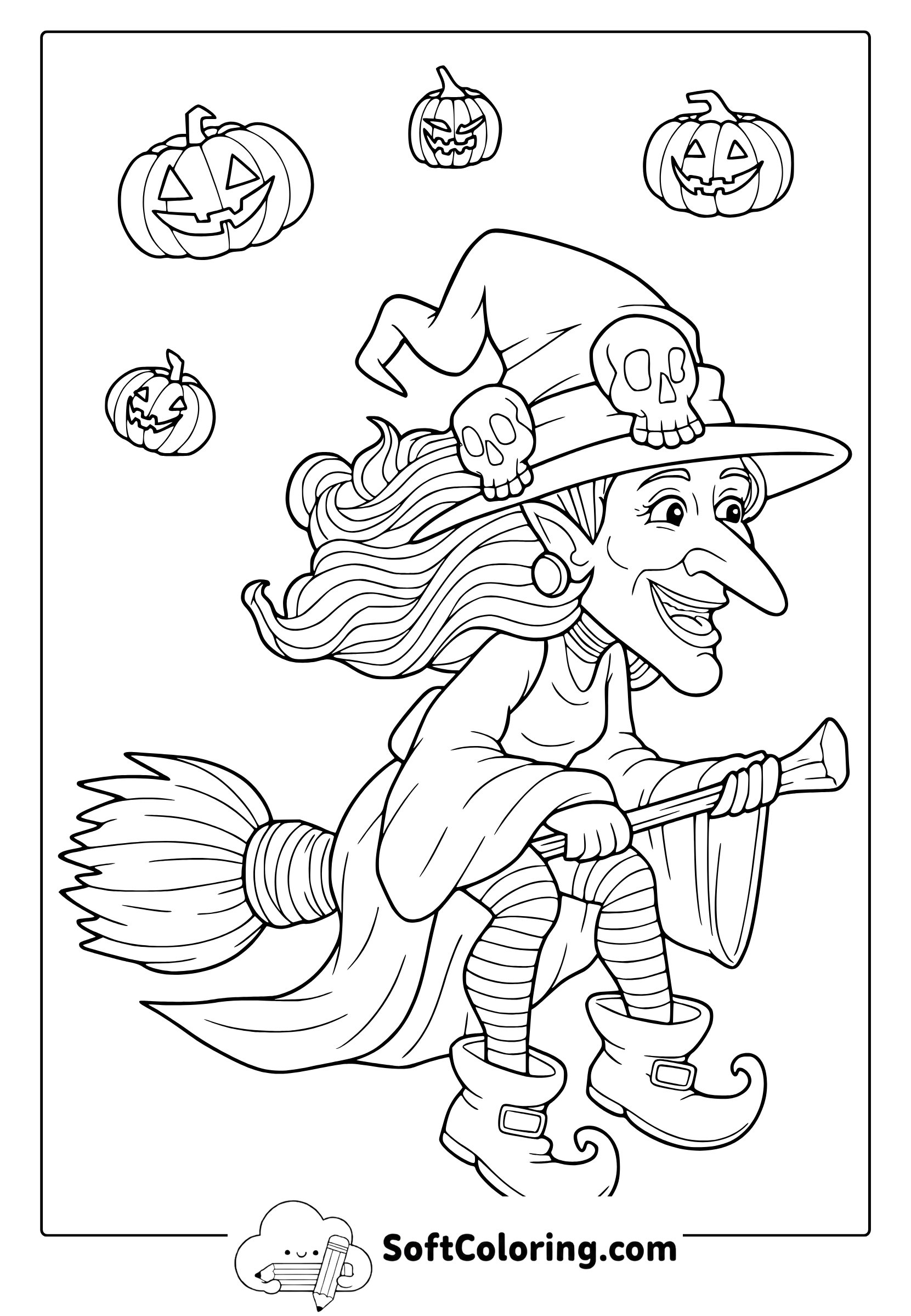 halloween witch coloring page
