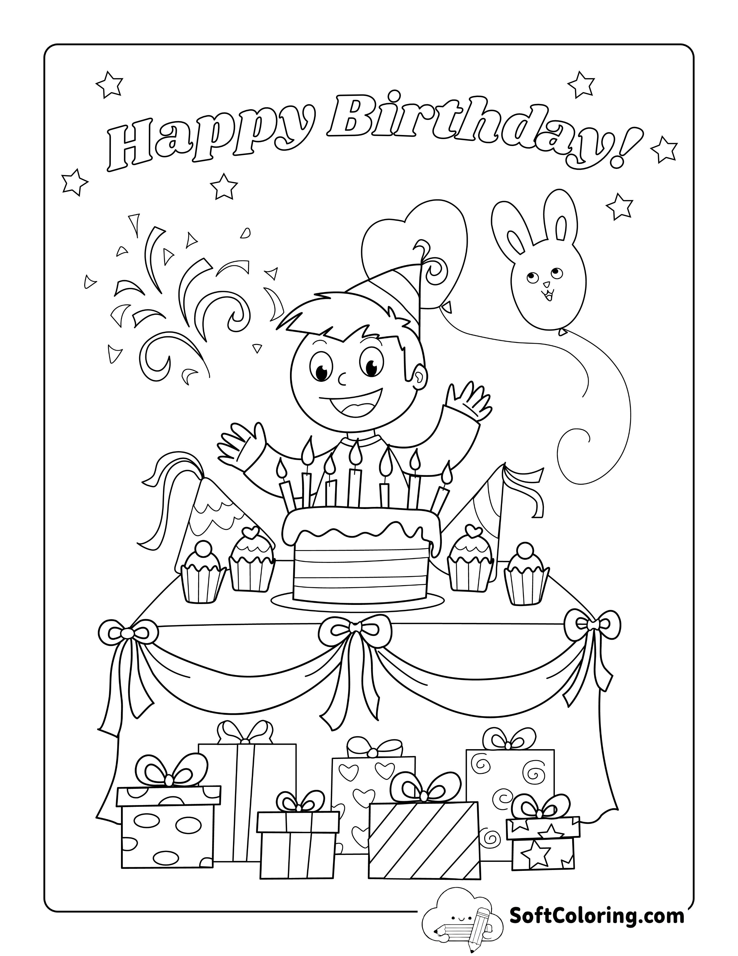 Birthday Boy Coloring Page