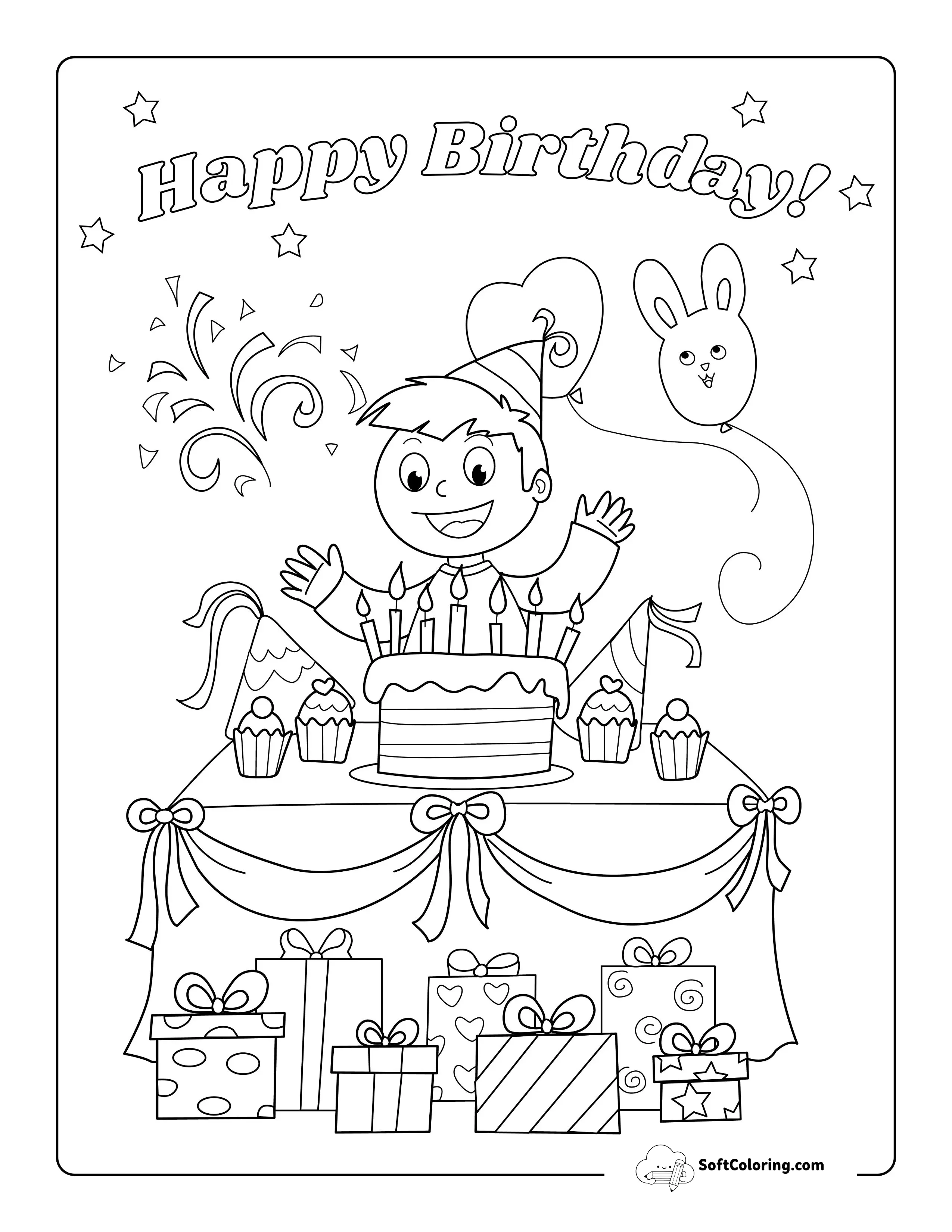 Birthday Boy Coloring Page