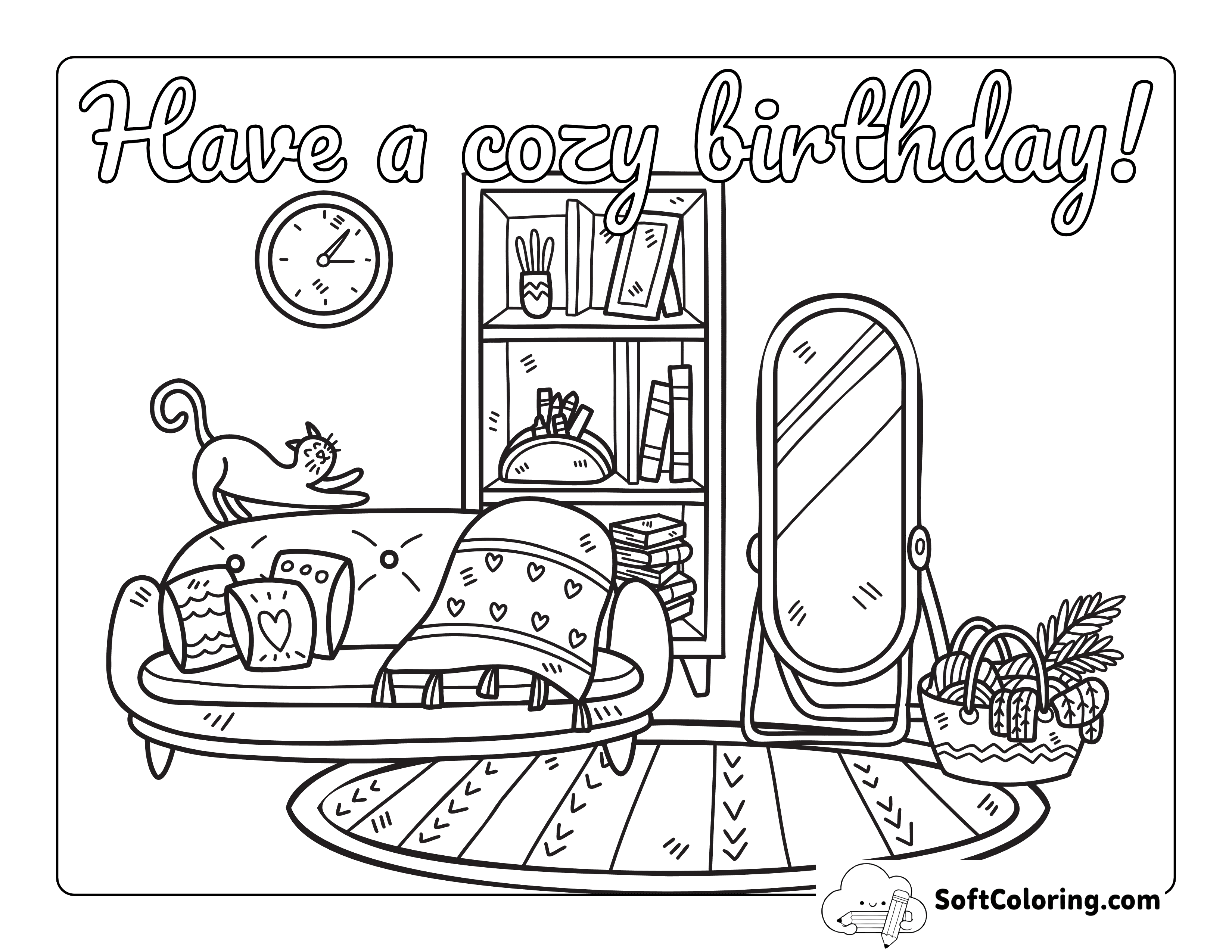 *NEW* "Have a Cozy Birthday" Coloring Page to Relax