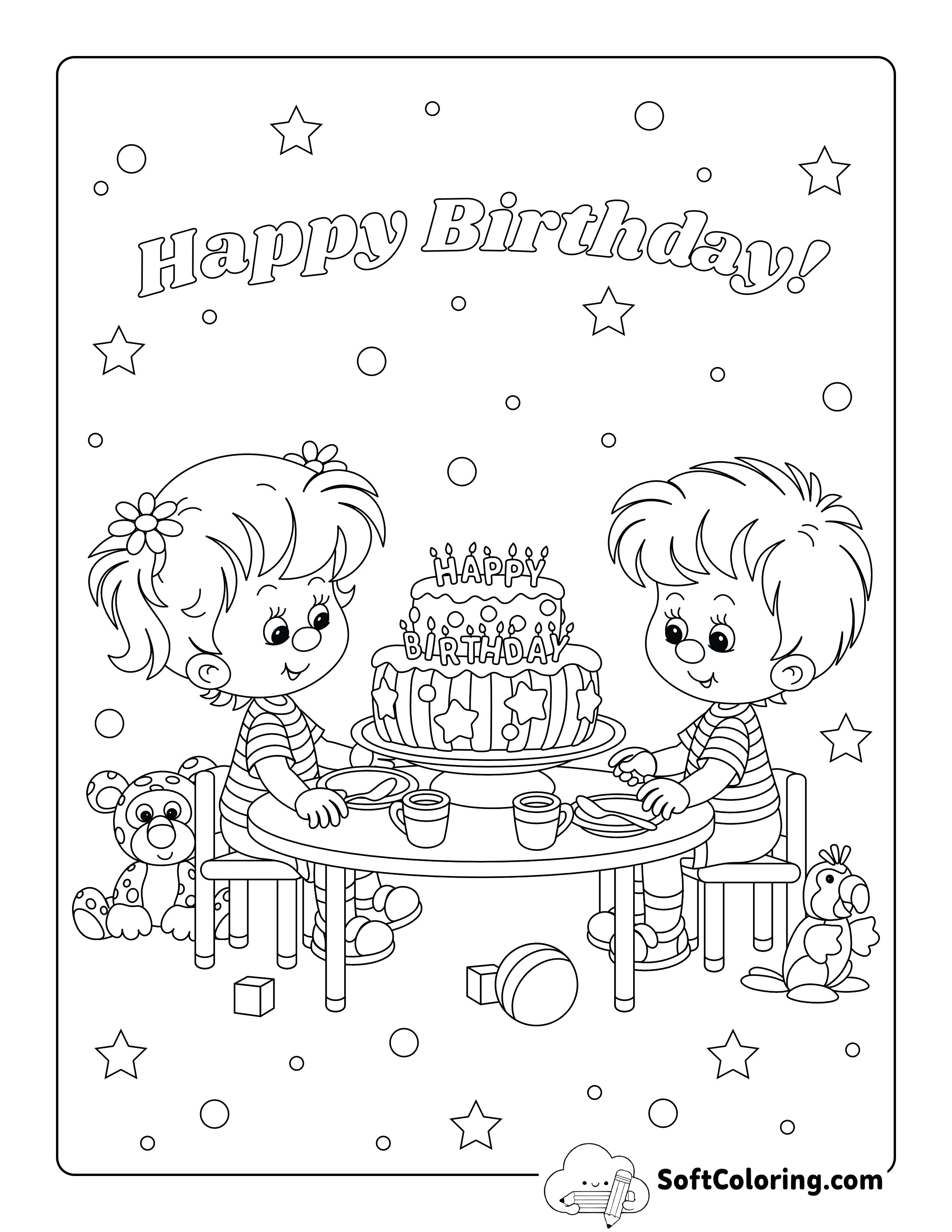 Party Coloring Page for Kids