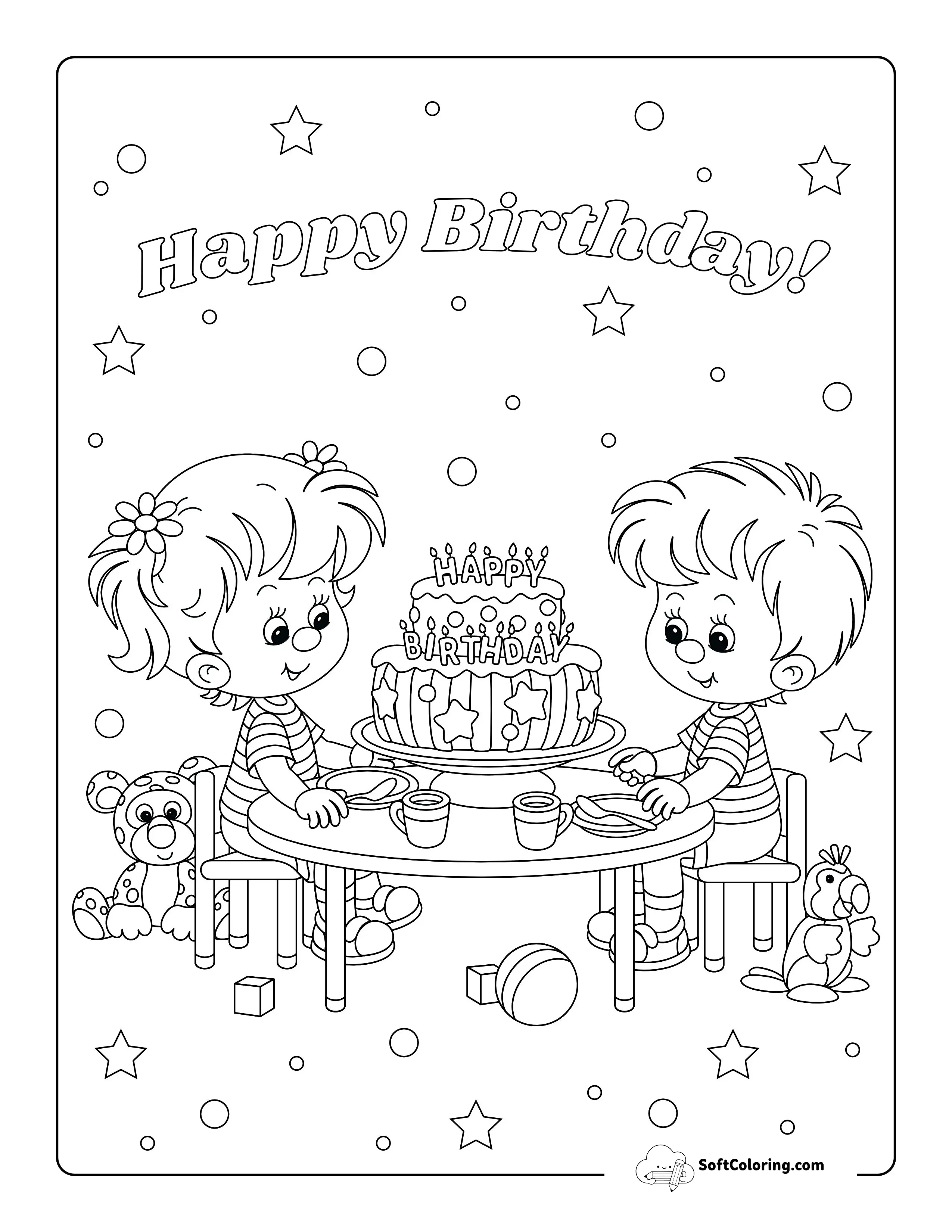 Party Coloring Page For Kids