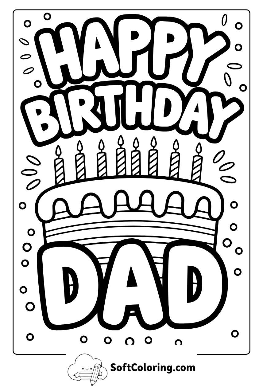 happy birthday dad coloring pages