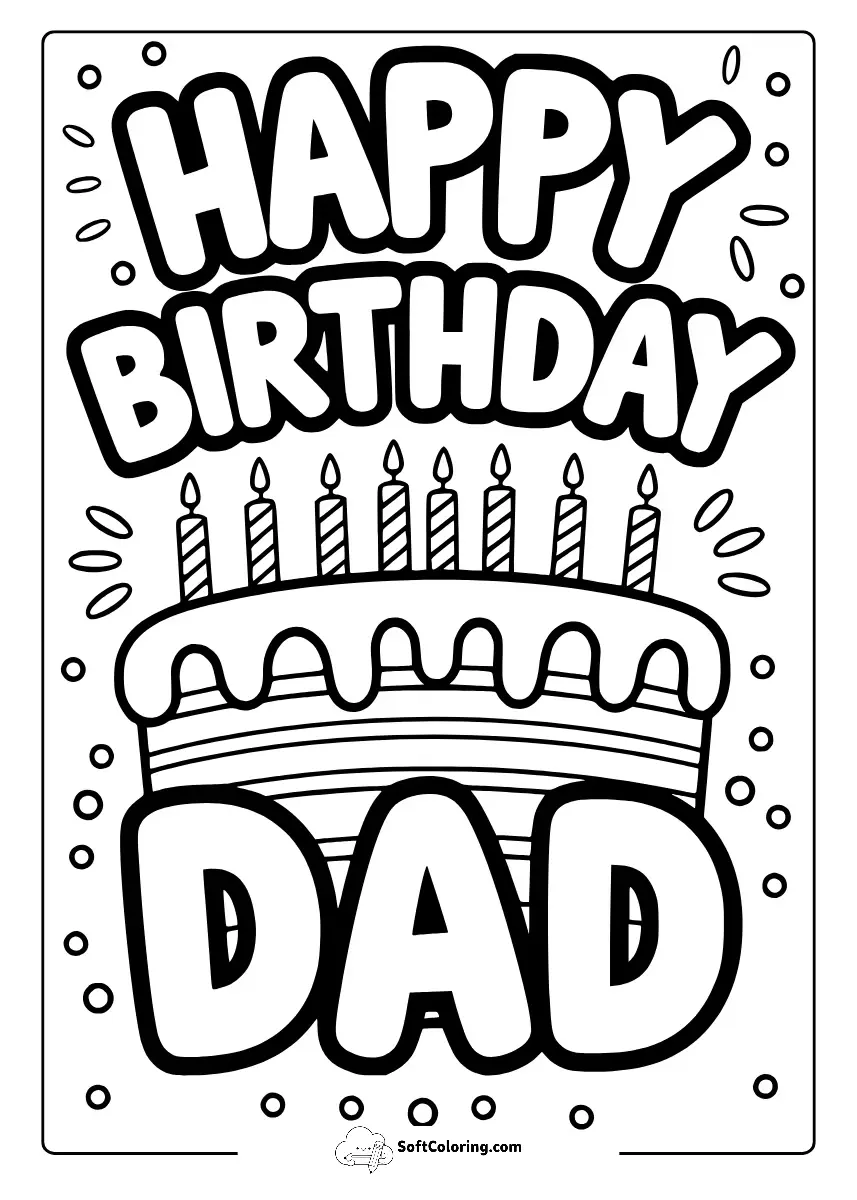 Happy Birthday Dad Coloring Pages