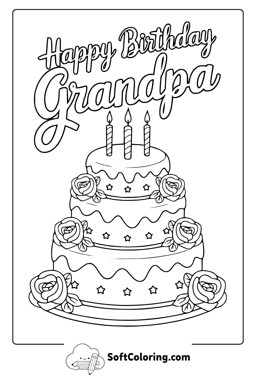 happy birthday grandpa coloring page