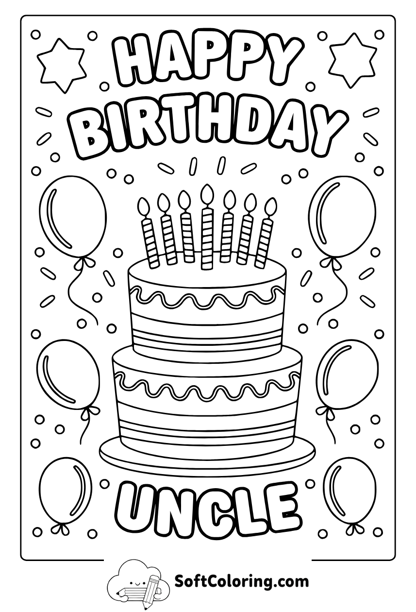 happy birthday uncle coloring pages