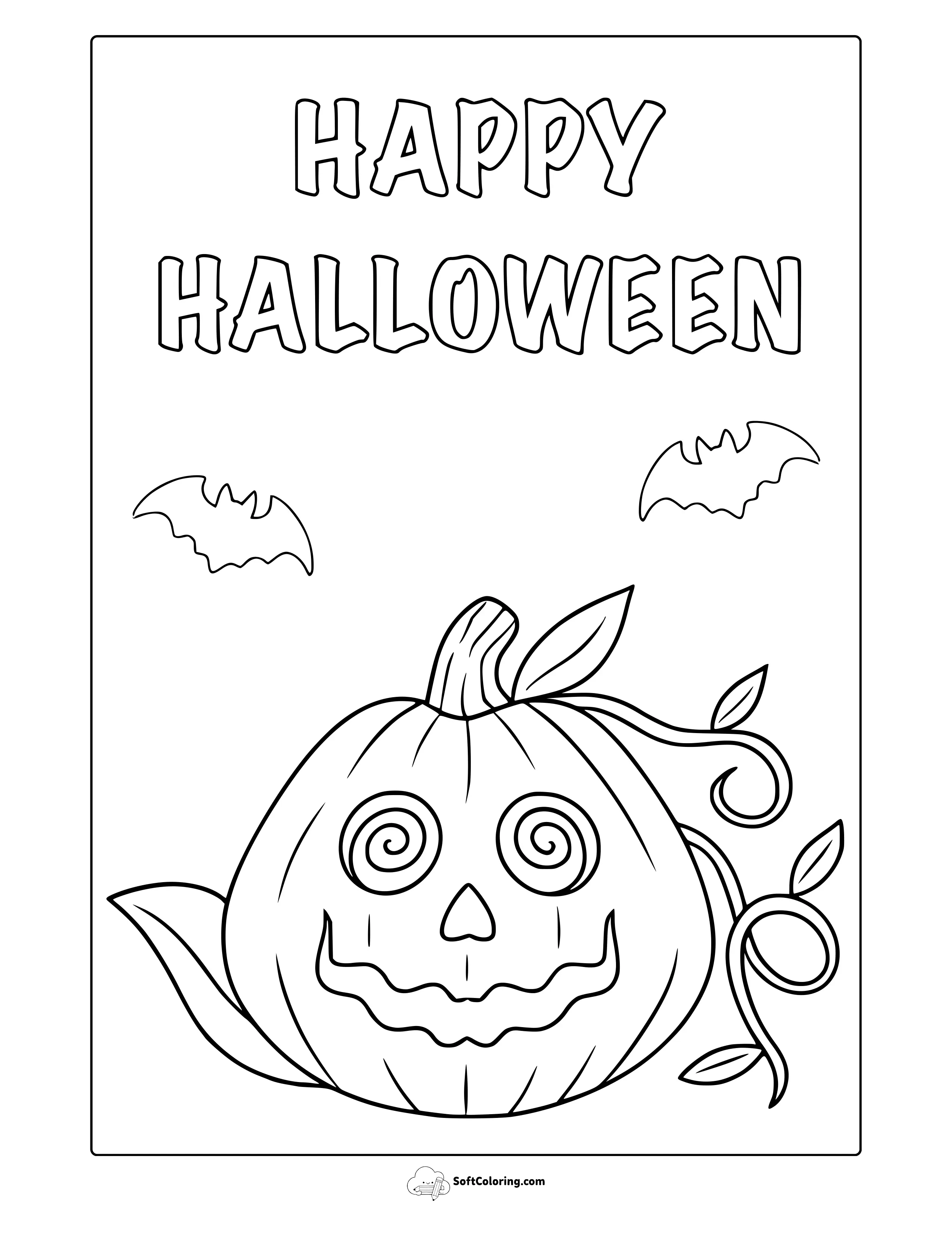Happy Halloween Coloring Page