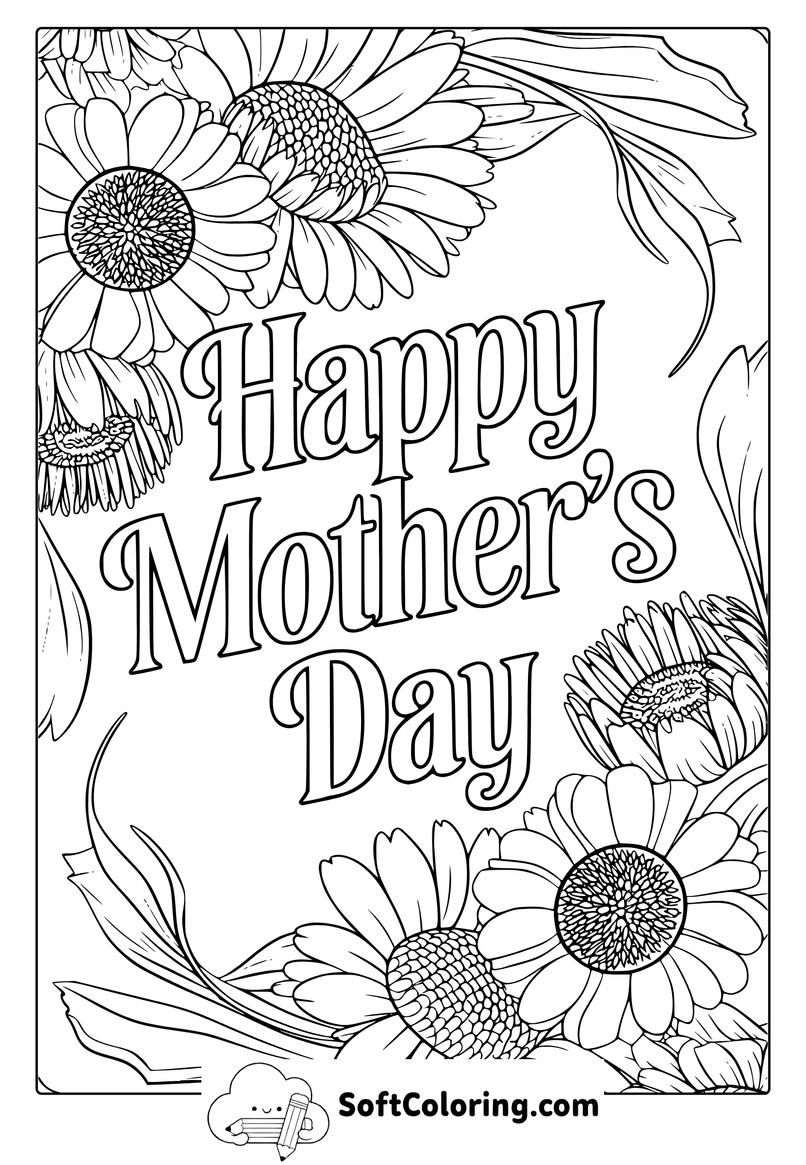 Happy Mother’s Day Coloring Page