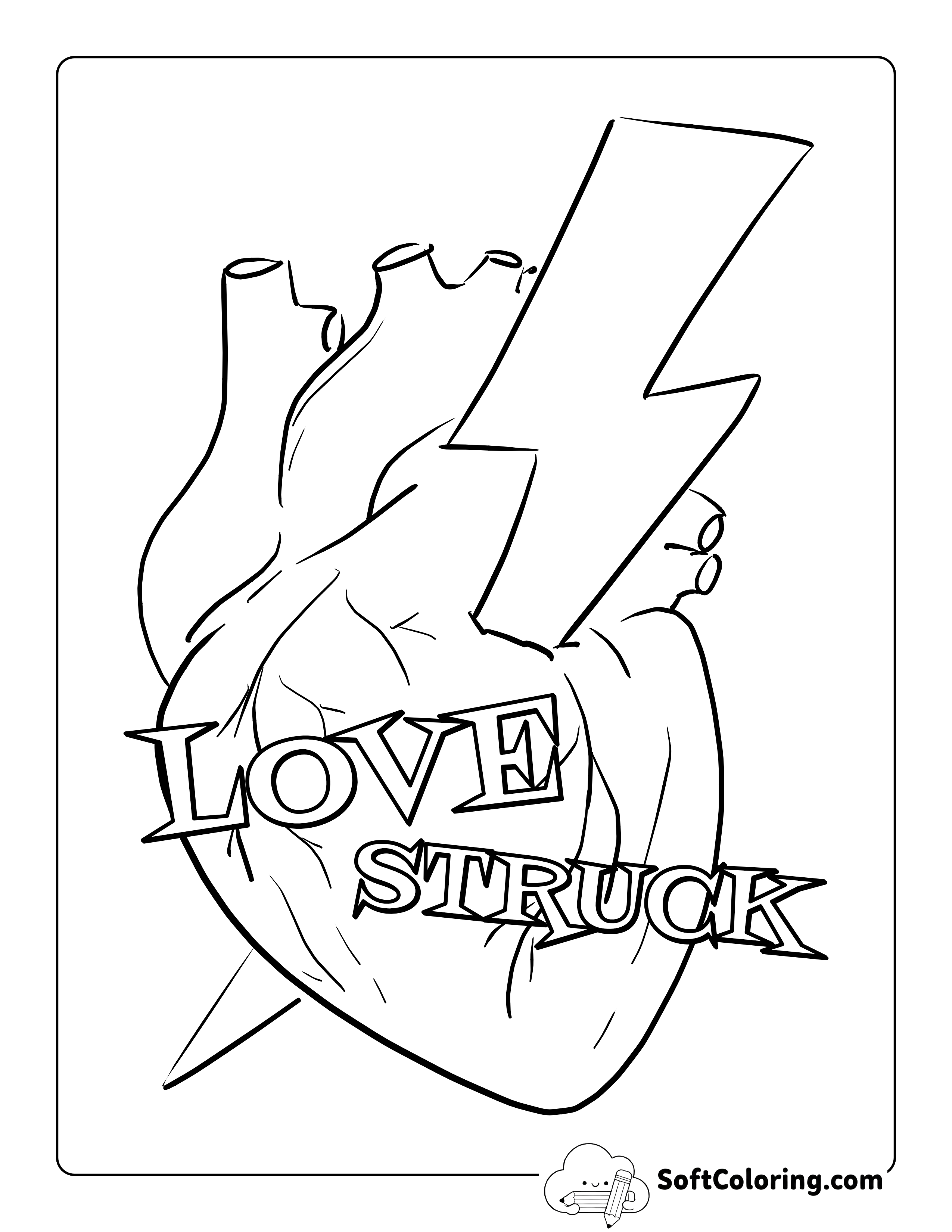 "Love Struck" Fun Coloring Page for Teens