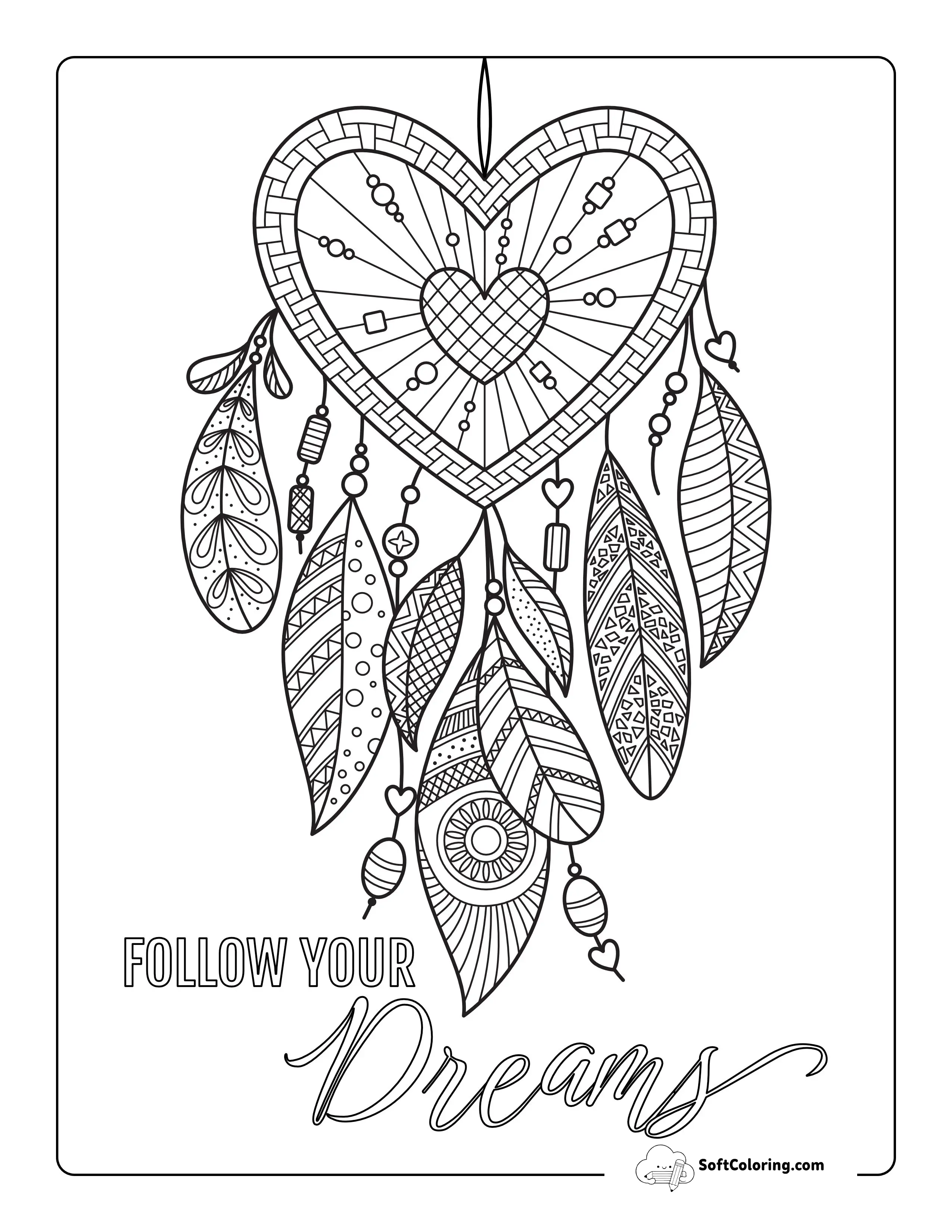 Dreamcatcher Coloring Sheet For Teens