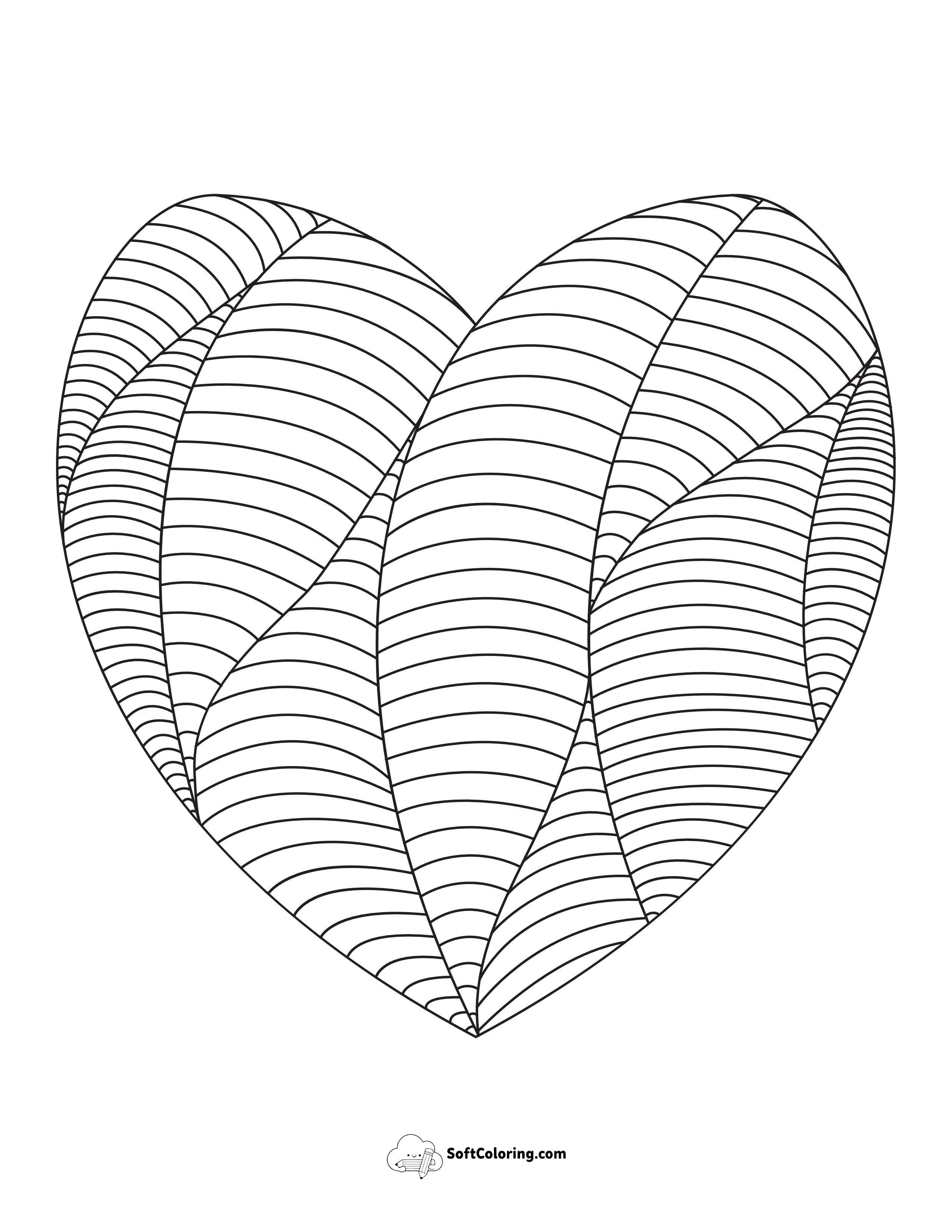 Patterned Heart Coloring Sheet