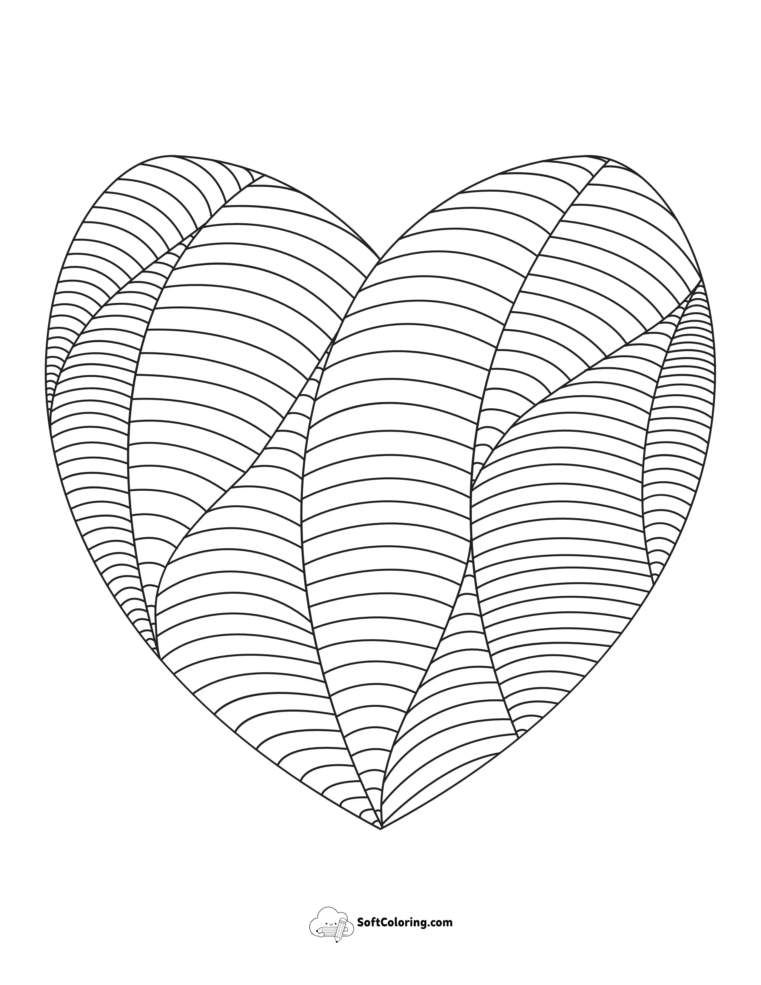 Patterned Heart Coloring Sheet