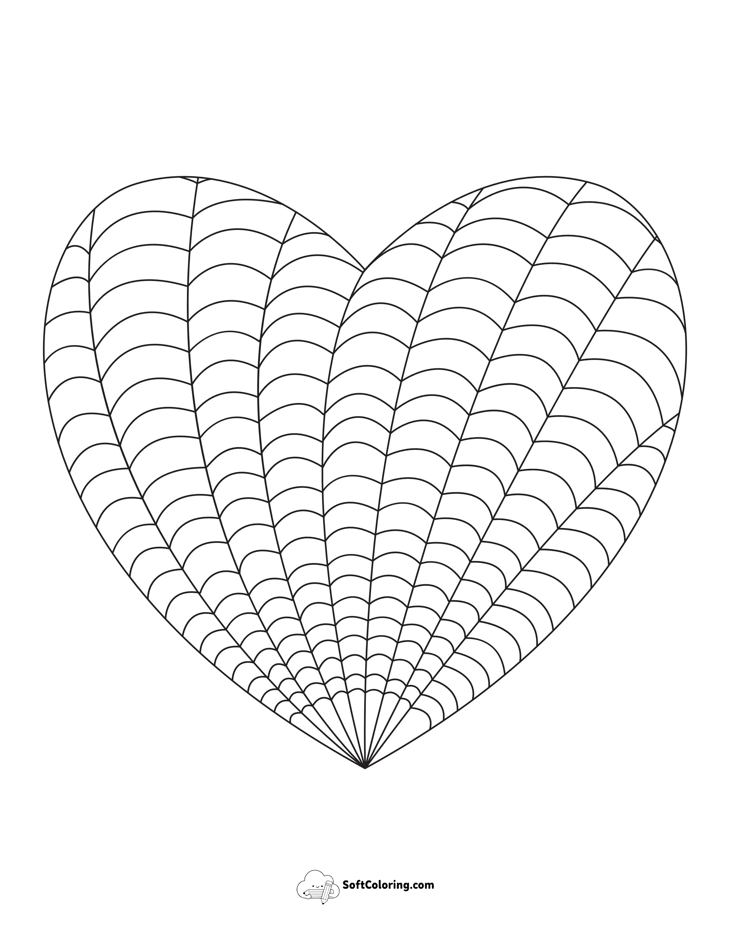 Colorable Patterned Heart Pdf