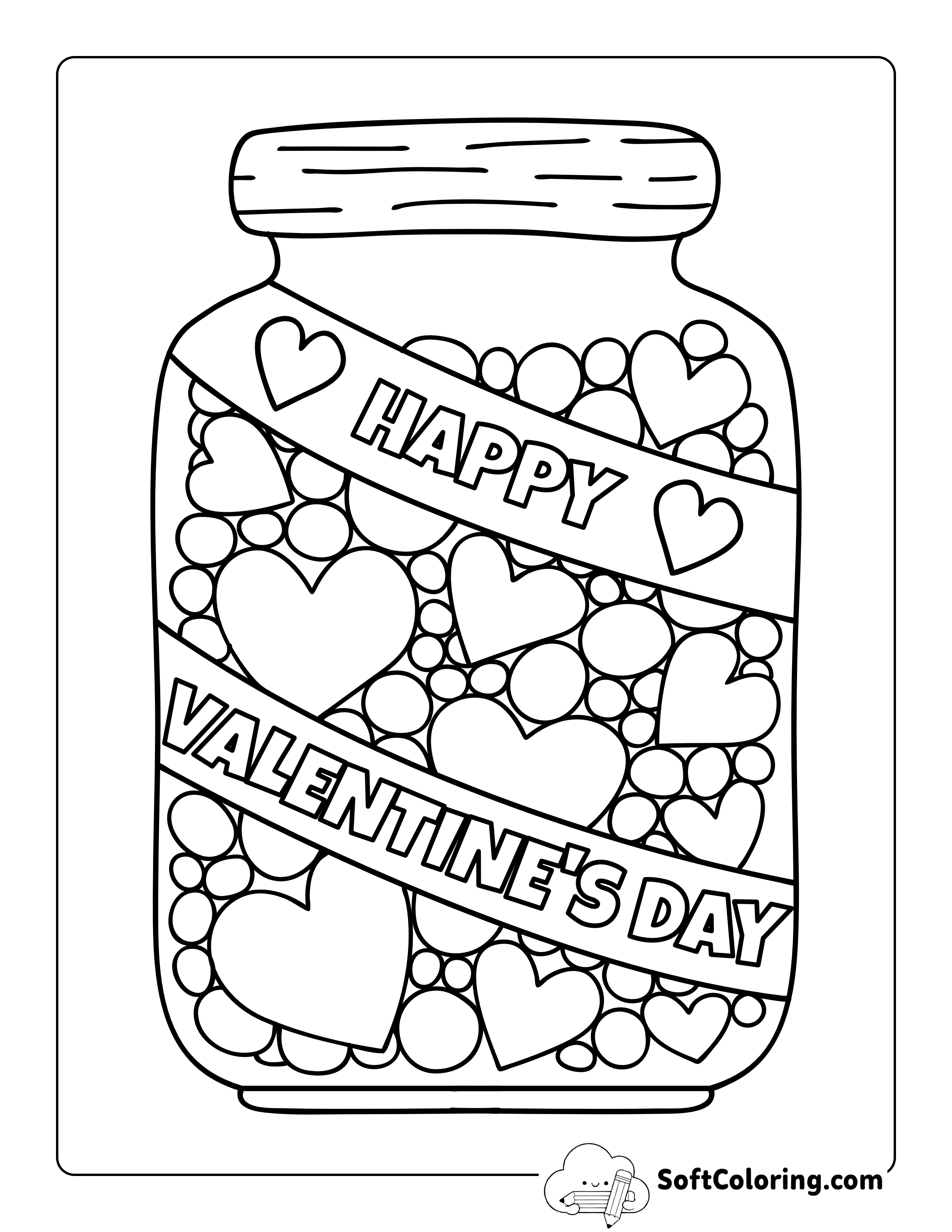 Happy Valentine's Day Coloring Page