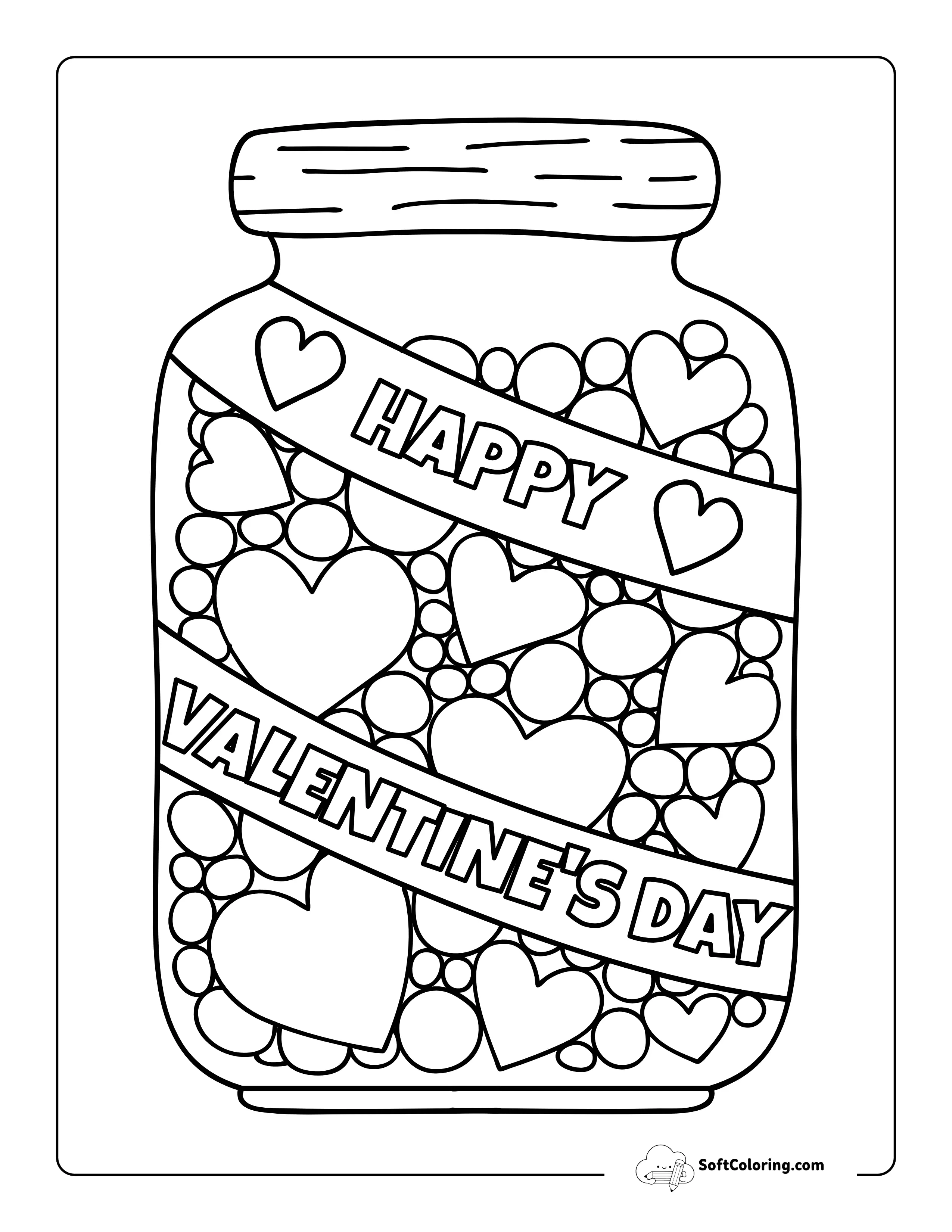 Happy Valentine's Day Coloring Page