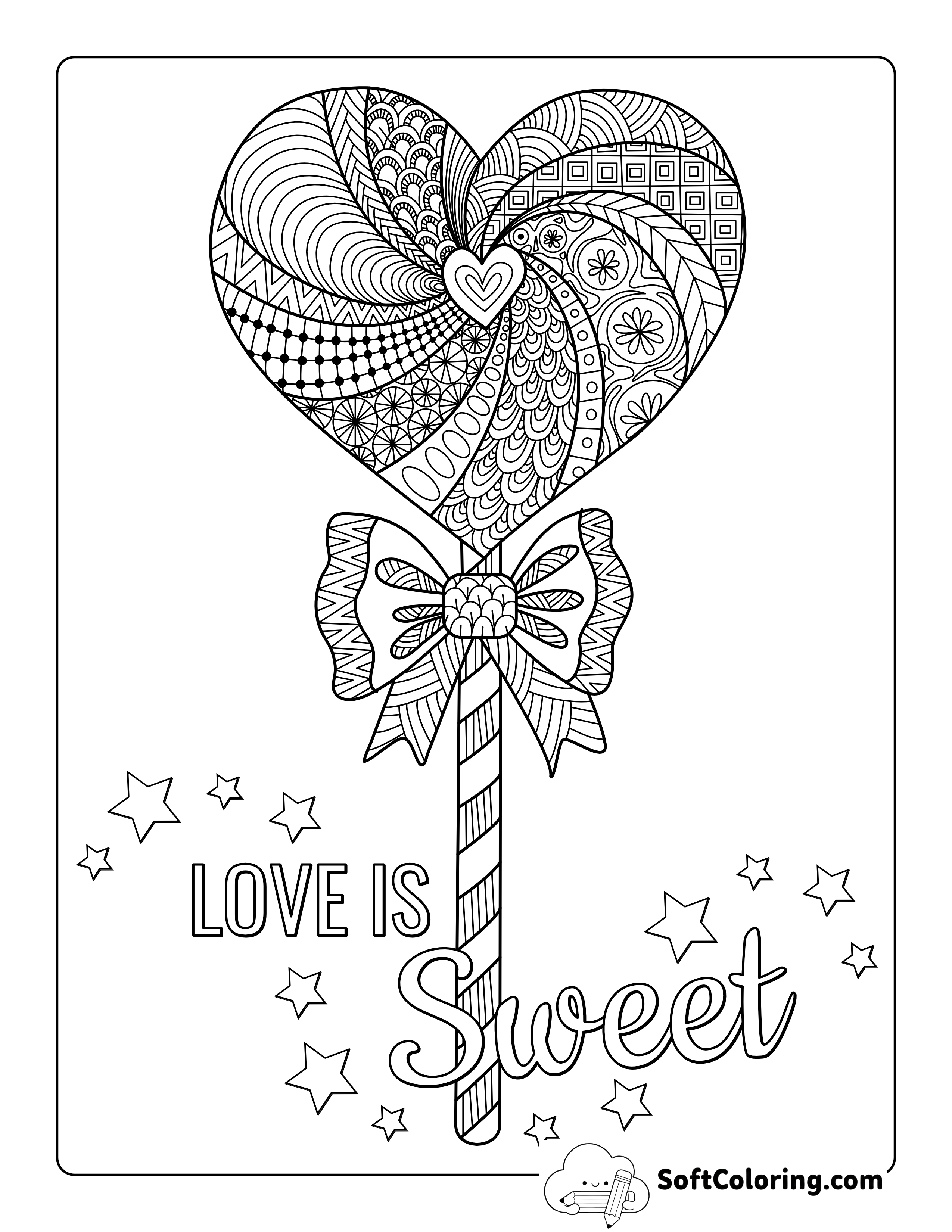 Heart Zentangle to Color
