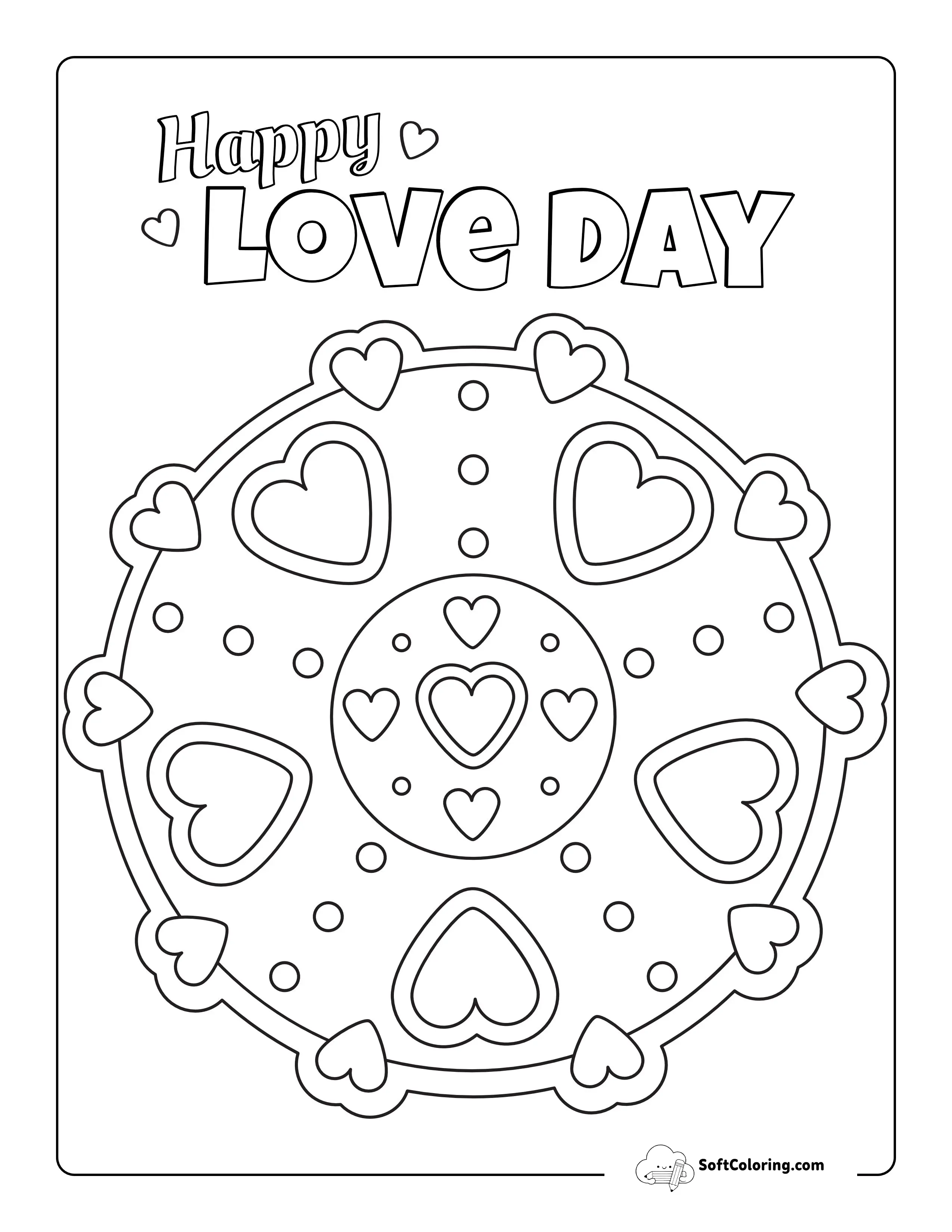 "Happy Love Day" Coloring Sheet