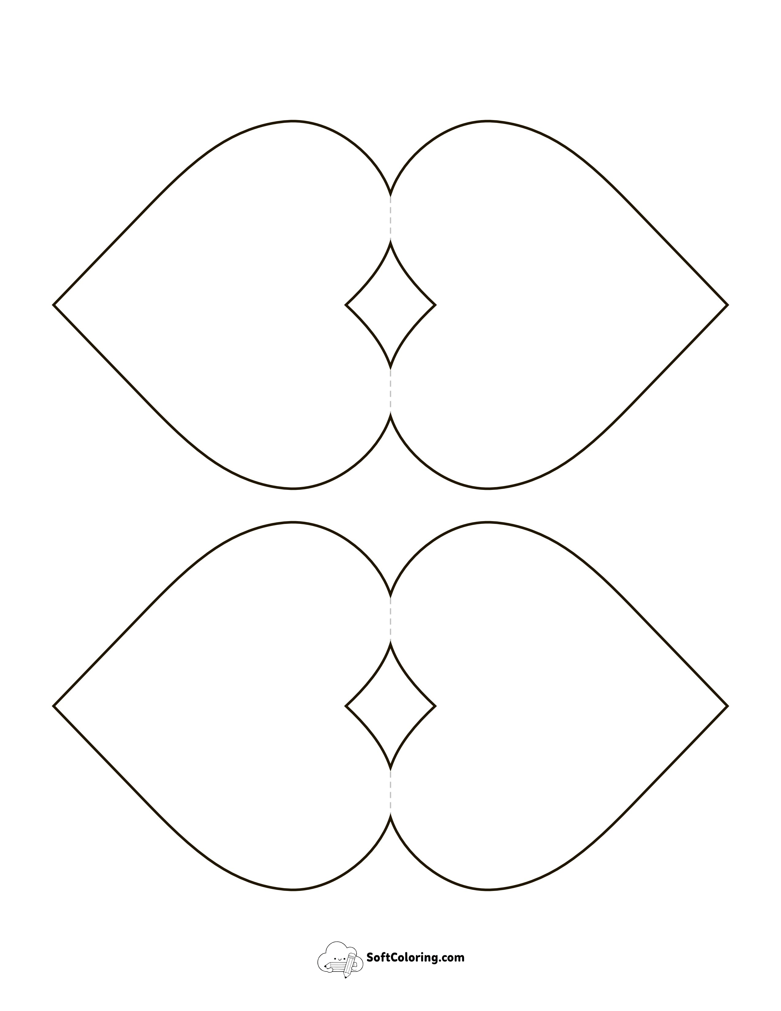 Top-Fold Heart Card Template, Small