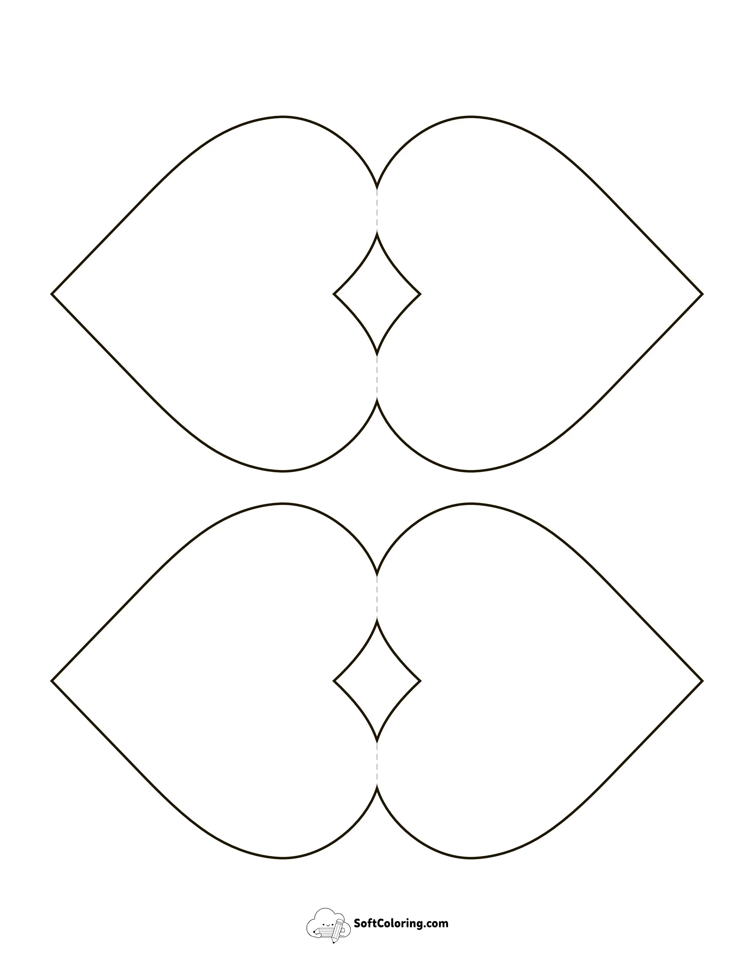 Top-Fold Heart Card Template, Small