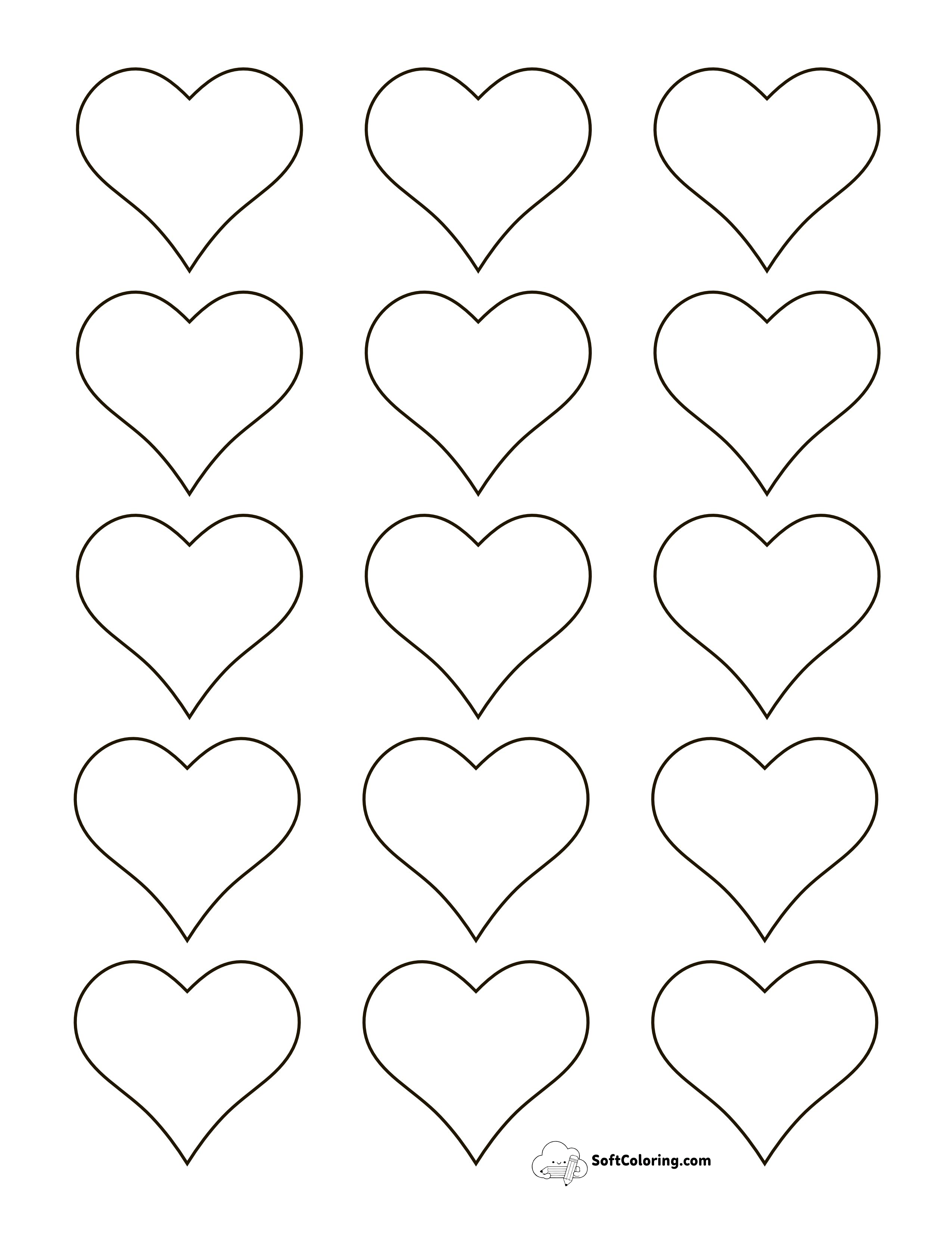 Tapered Printable Heartsmini (2 Inch)