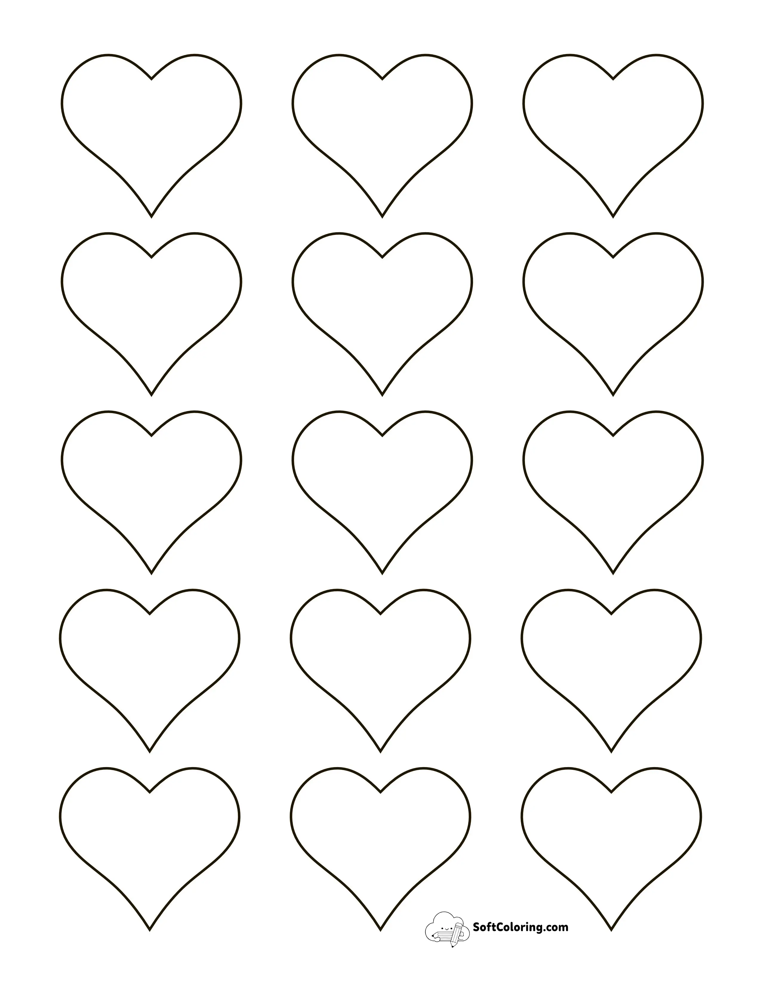 Tapered Printable Heartsmini (2 Inch)