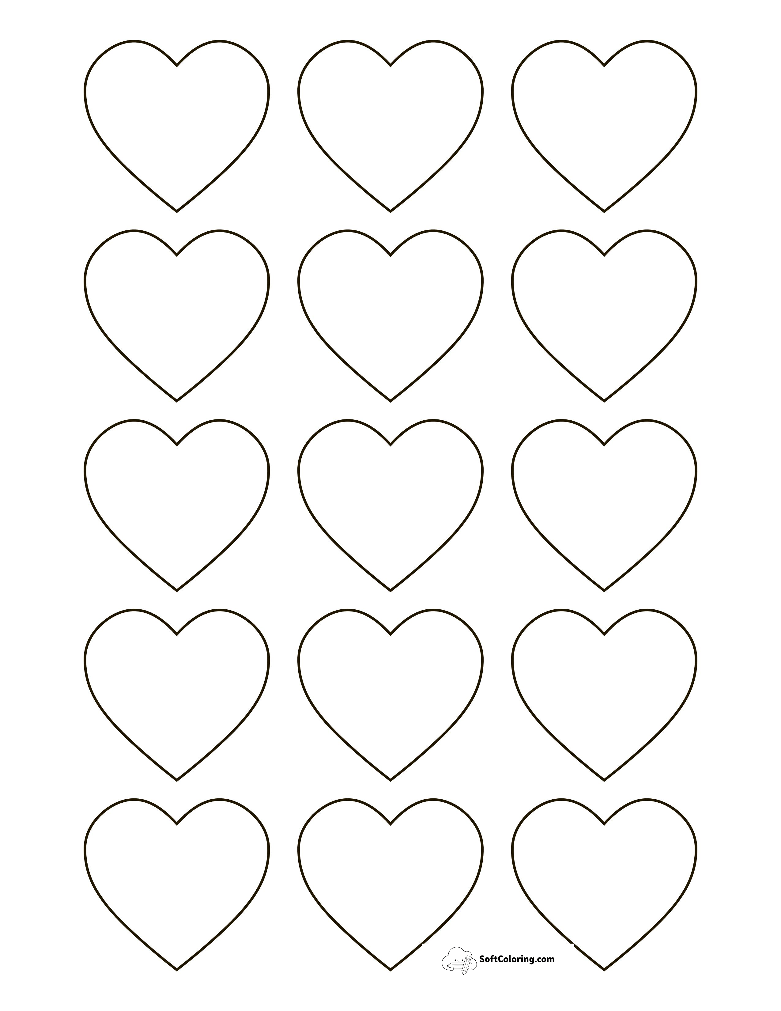 Rounded Printable Heartsmini (2 Inch)