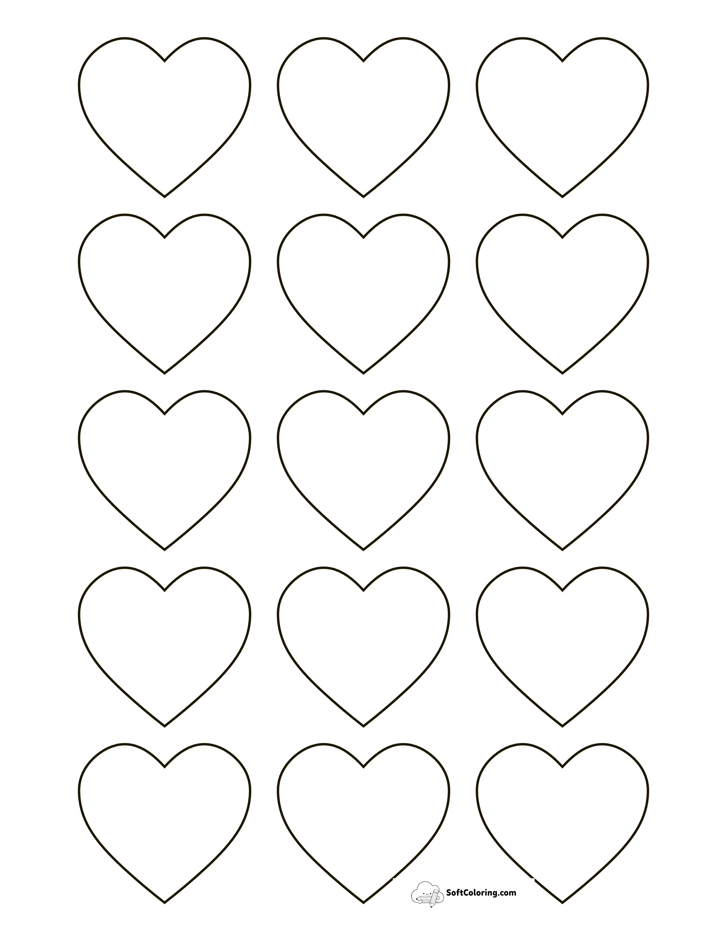 Rounded Printable Heartsmini (2 Inch)