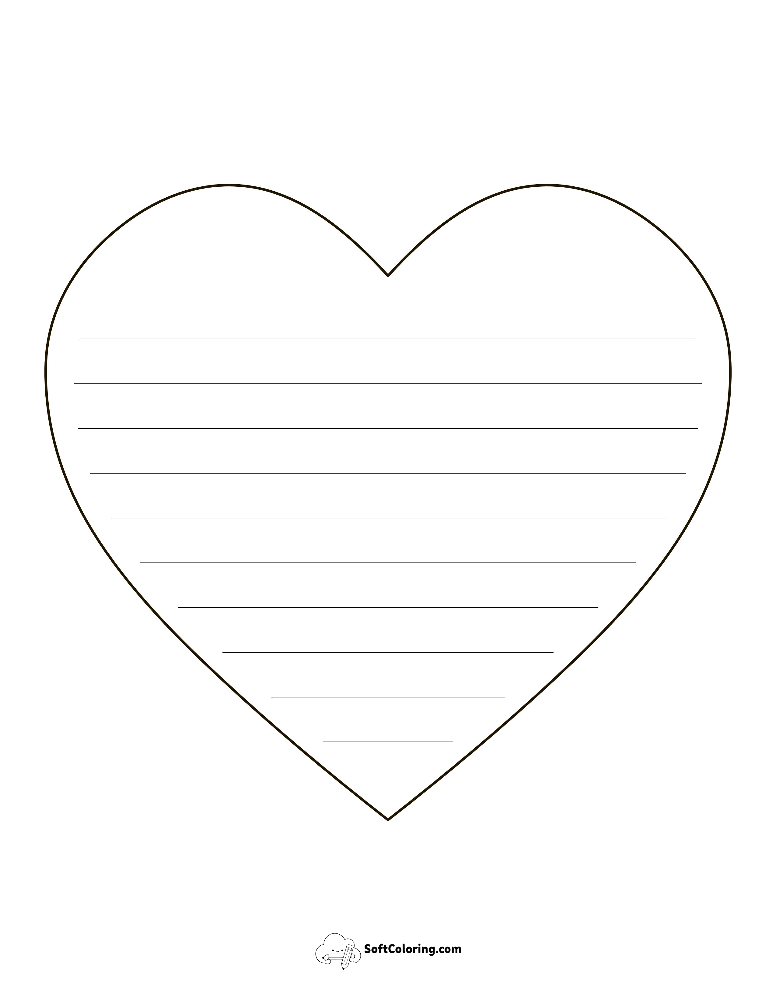 Lined Heart Template, Large
