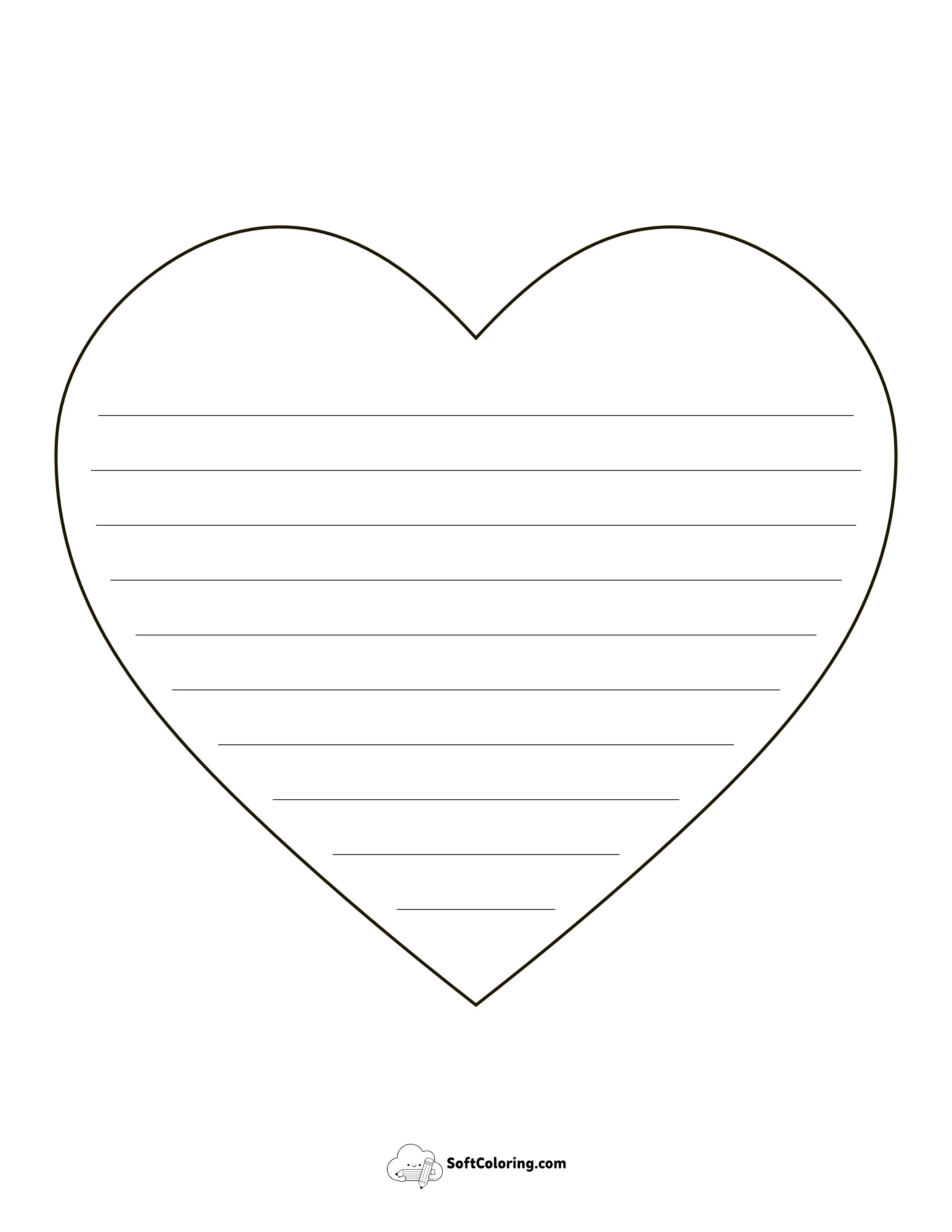 Lined Heart Template, Large