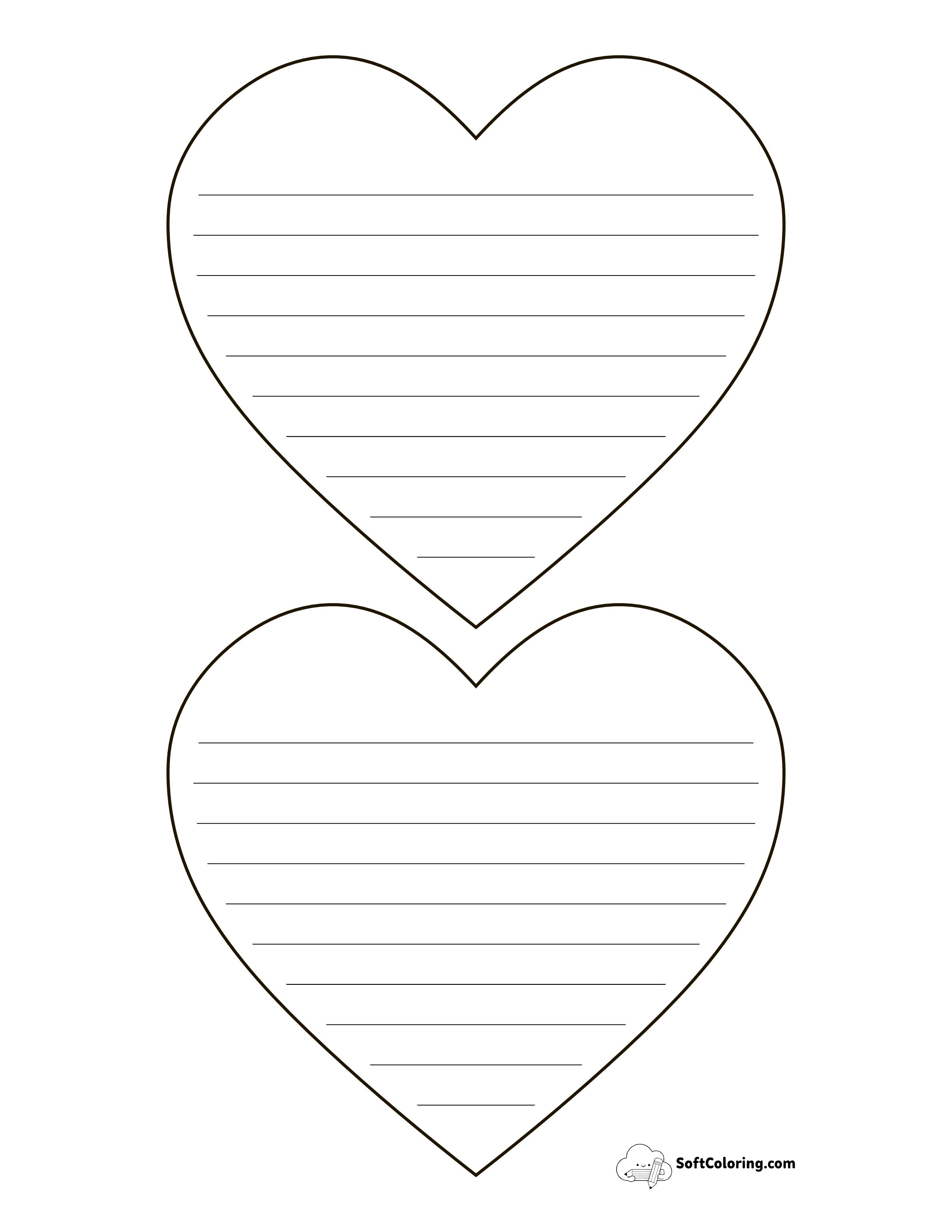 Lined Heart Template, Small
