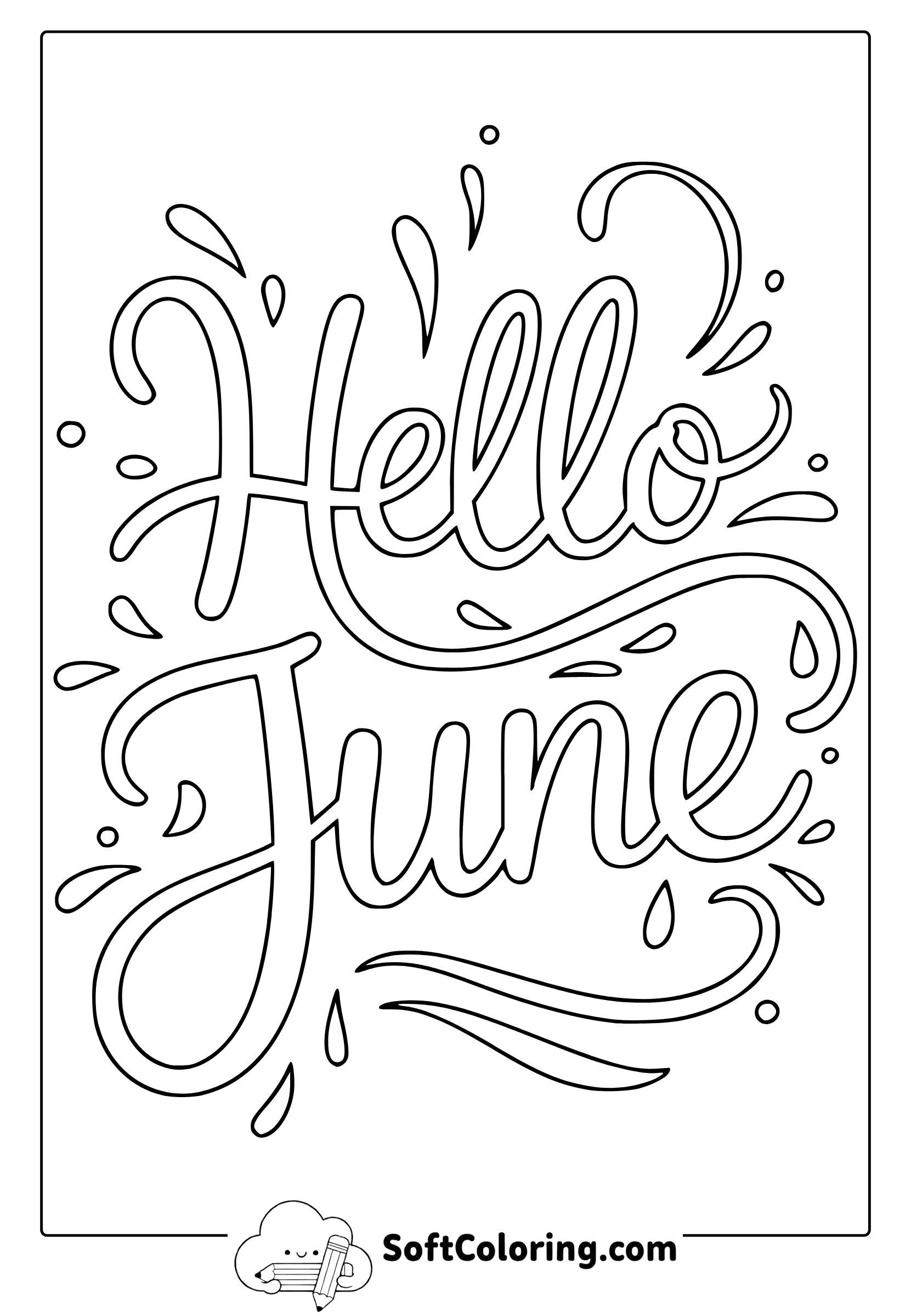 hello june coloring page