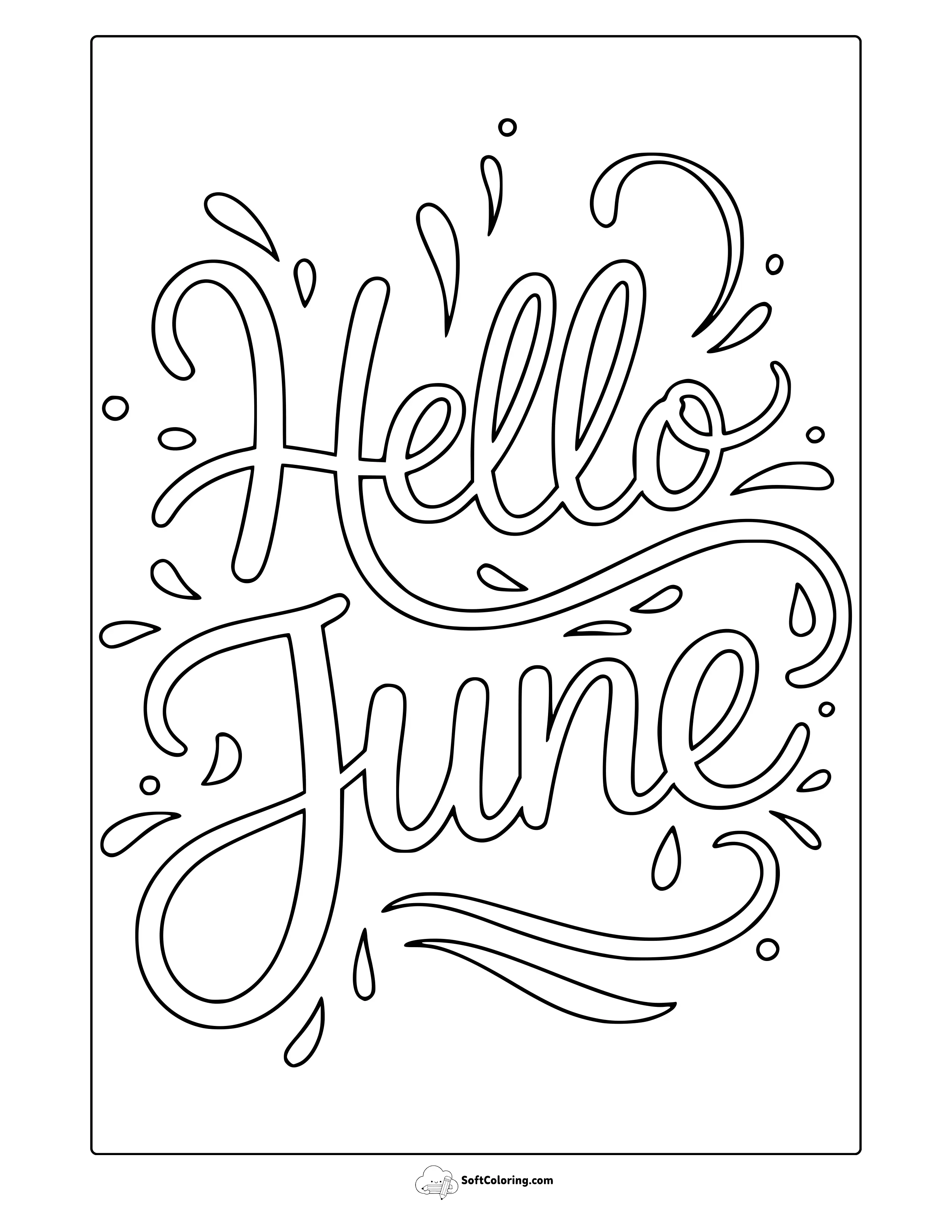 Hello June Coloring Page