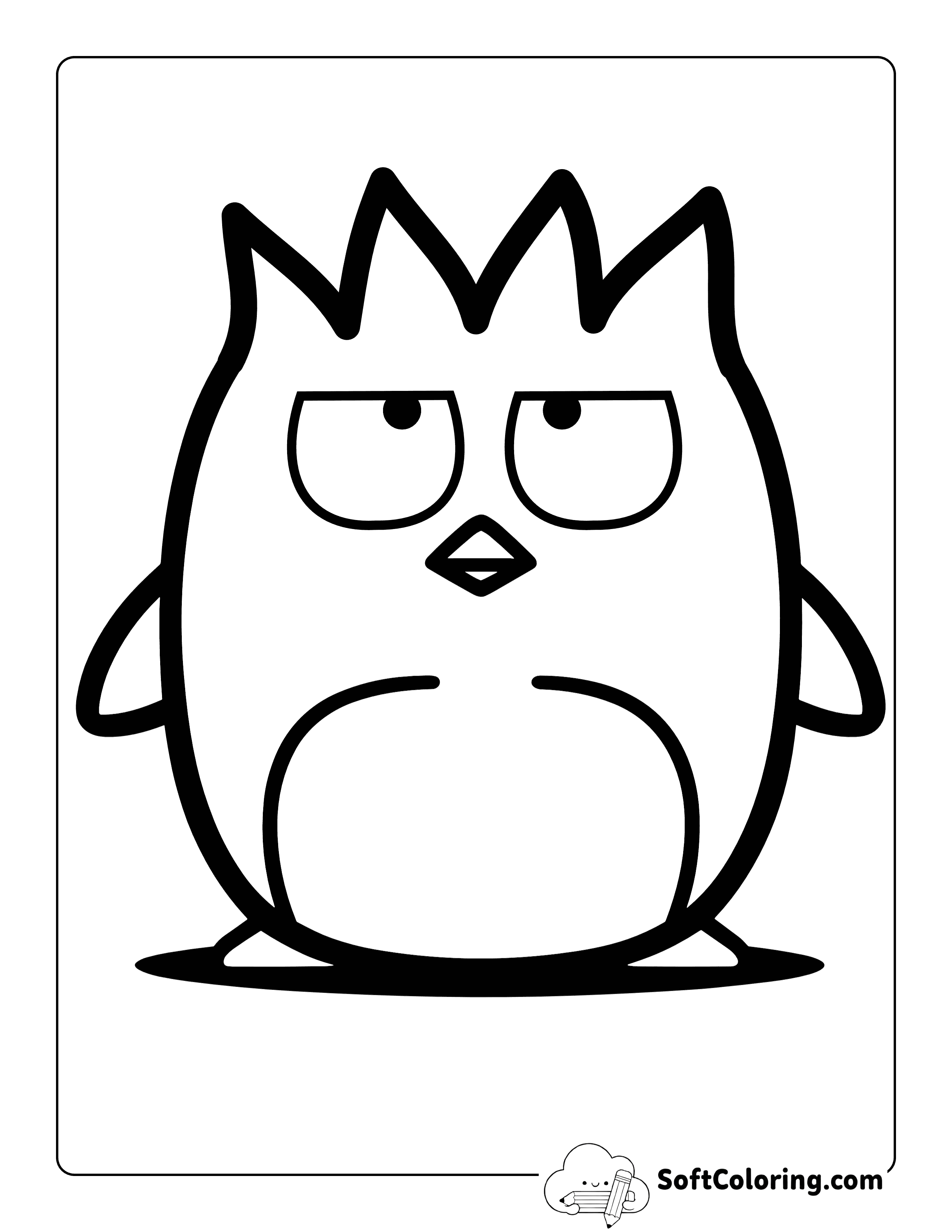Easy Badtz Maru-Inspired Drawing for Kids to Color