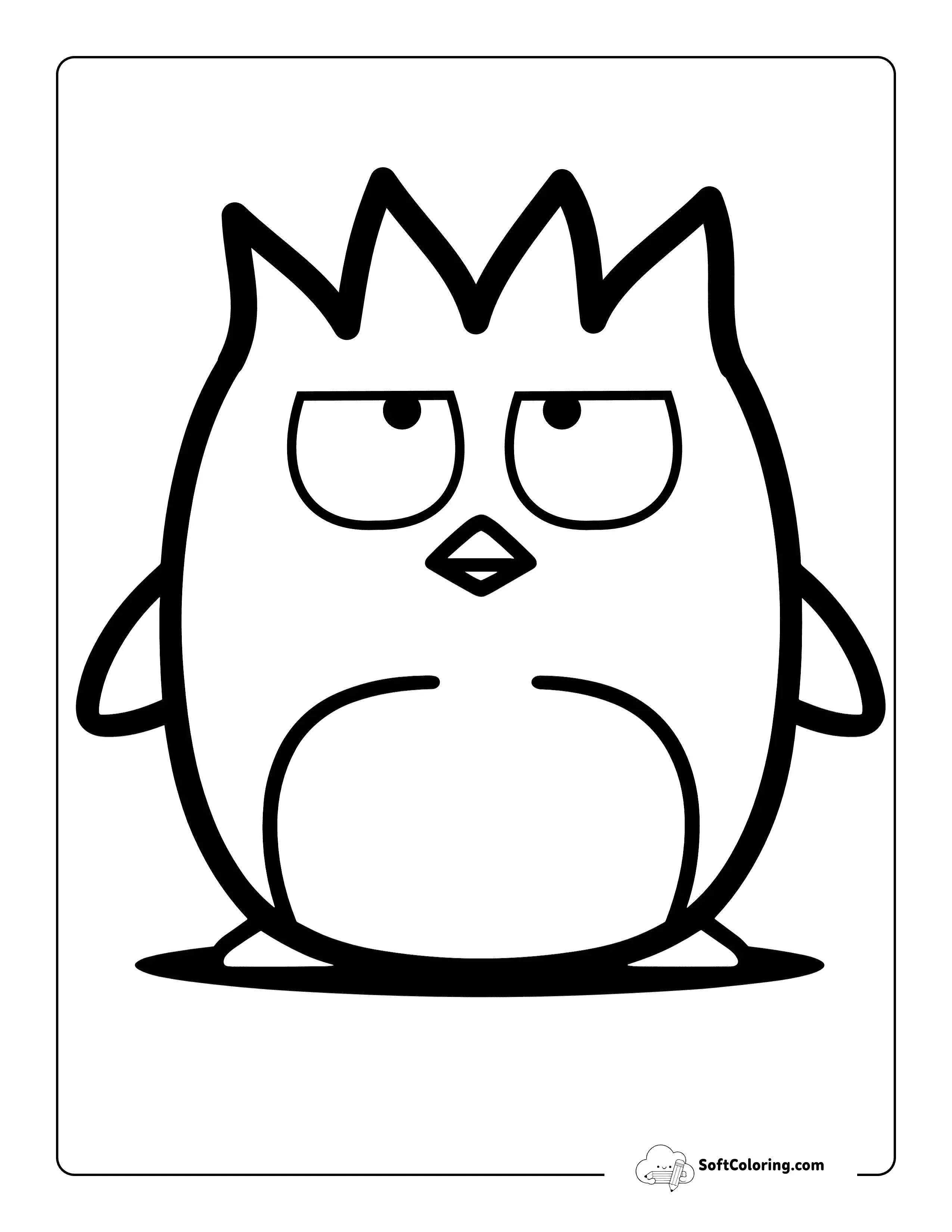 Easy Badtz Maru-Inspired Drawing For Kids To Color
