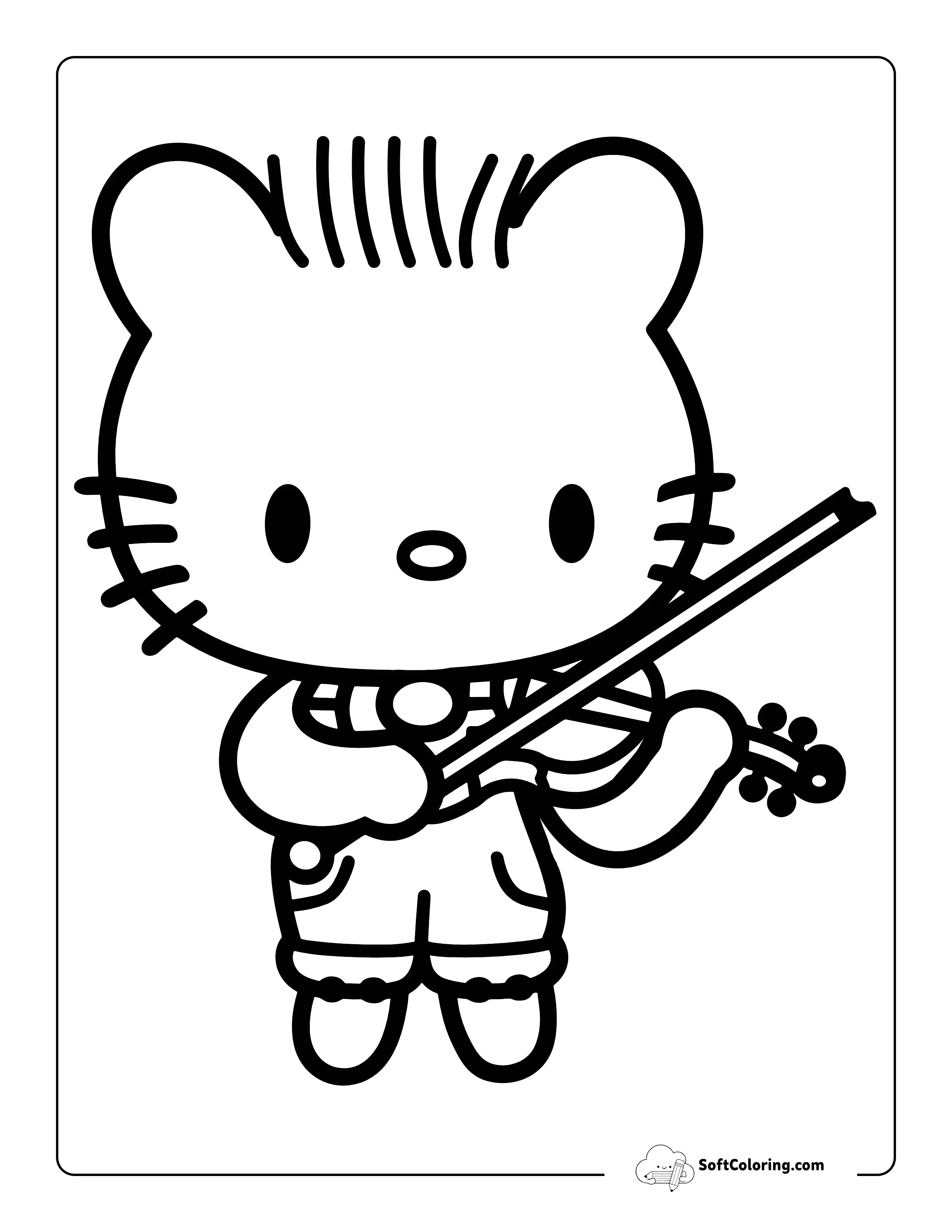 Easy Dear Daniel Playing Violin Hello Kitty-Inspired Printable