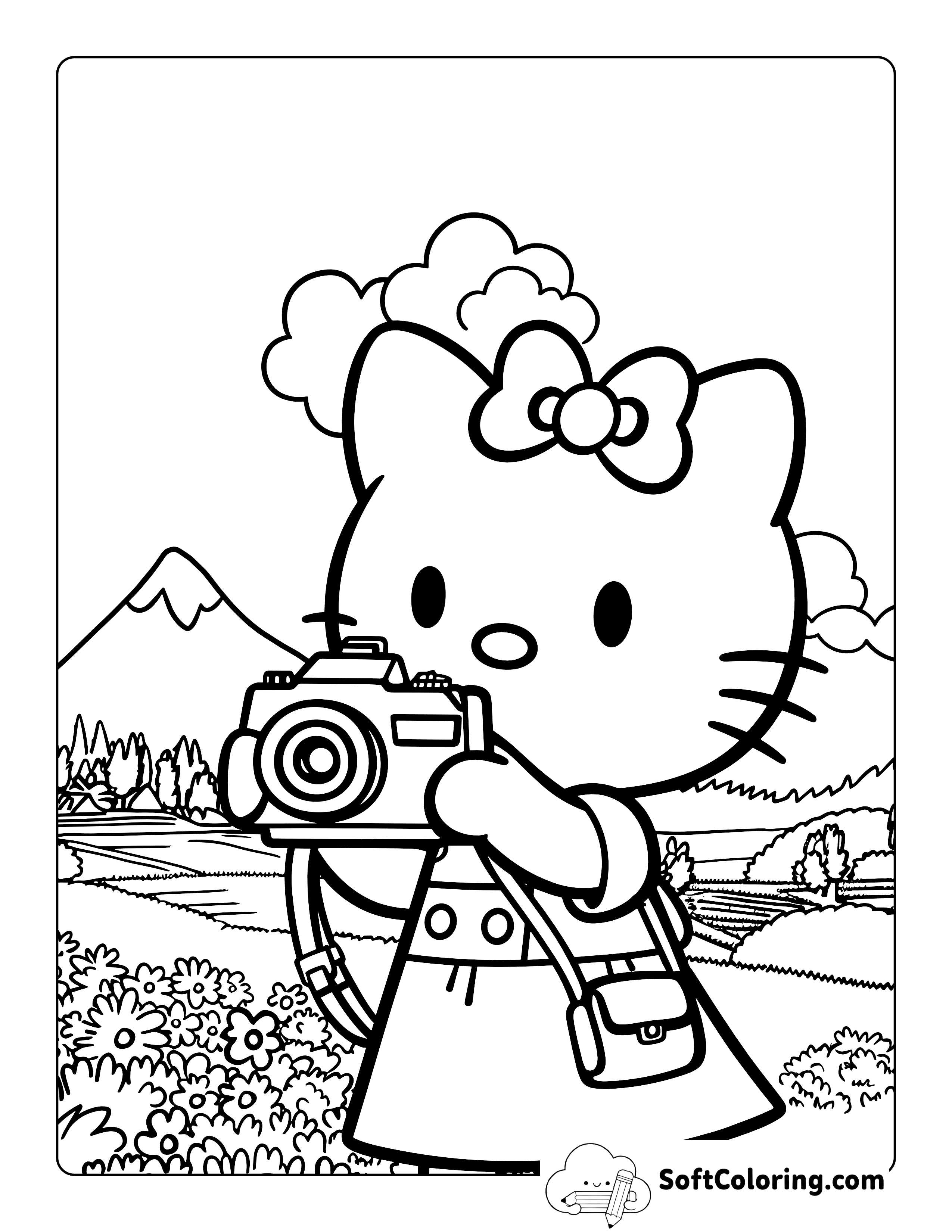 Landscape Photography Hello Kitty Inspired Coloring Sheet