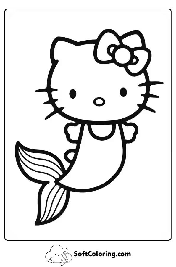 Hello Kitty Mermaid Coloring Page