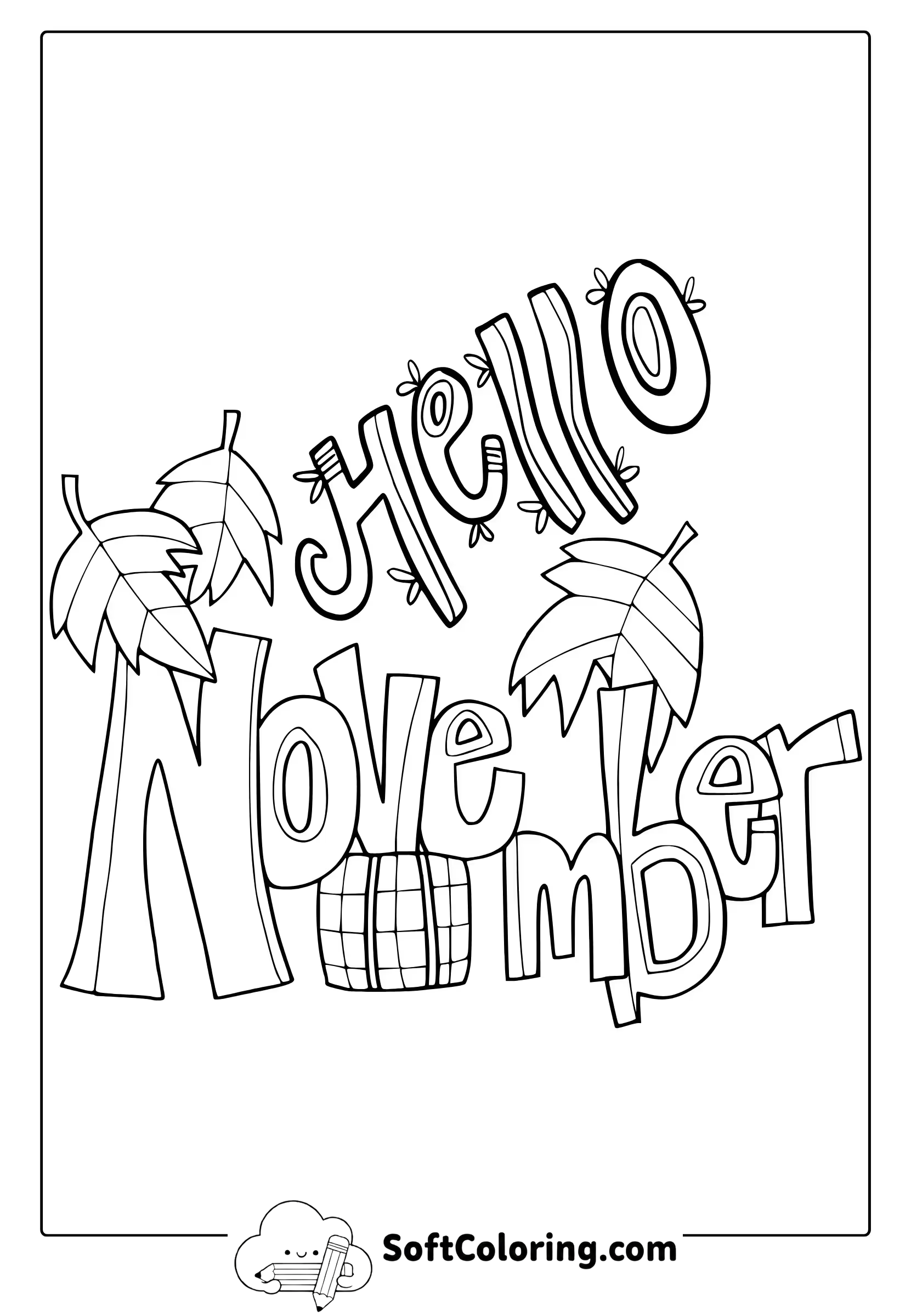 hello november coloring page