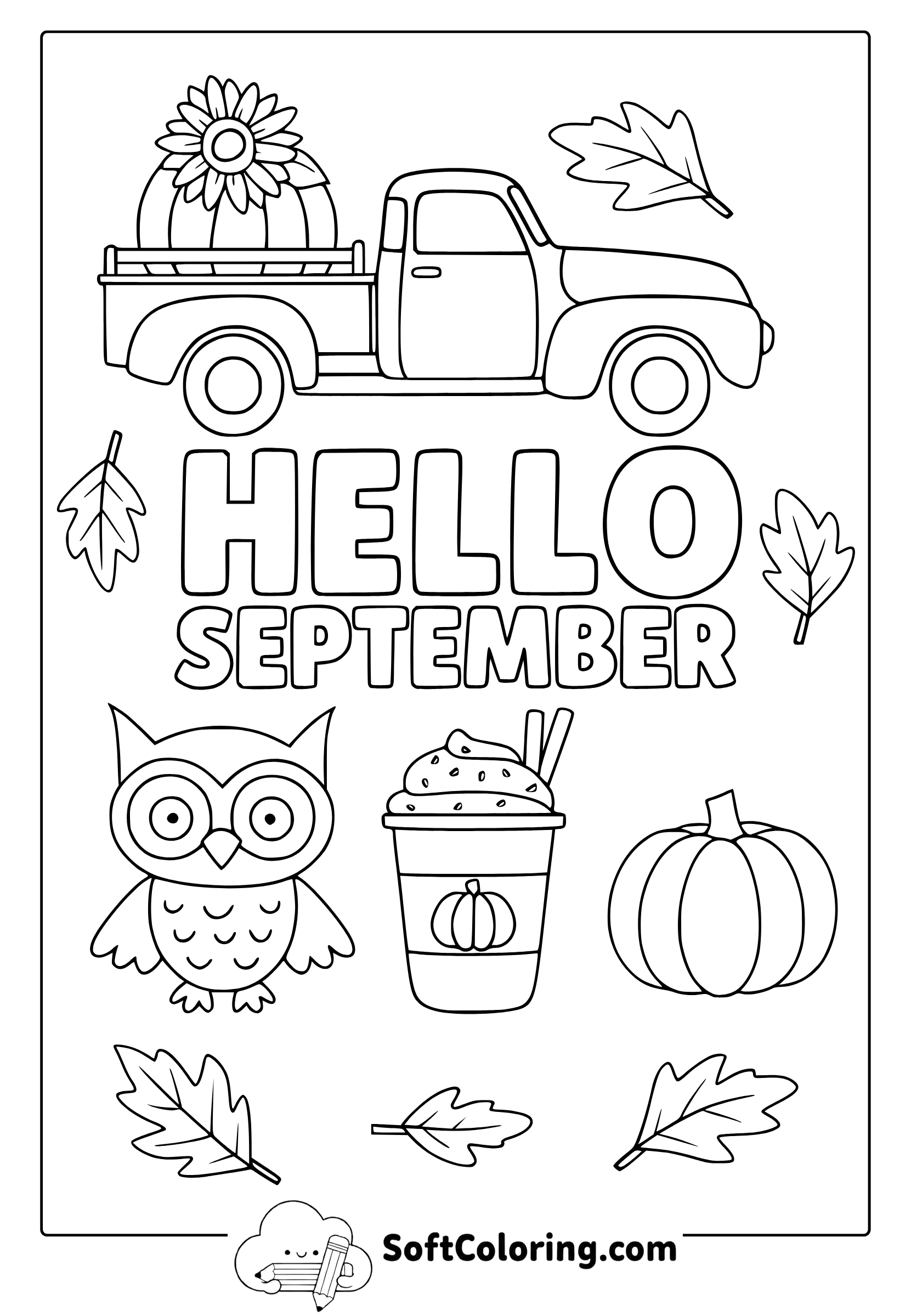hello september coloring page