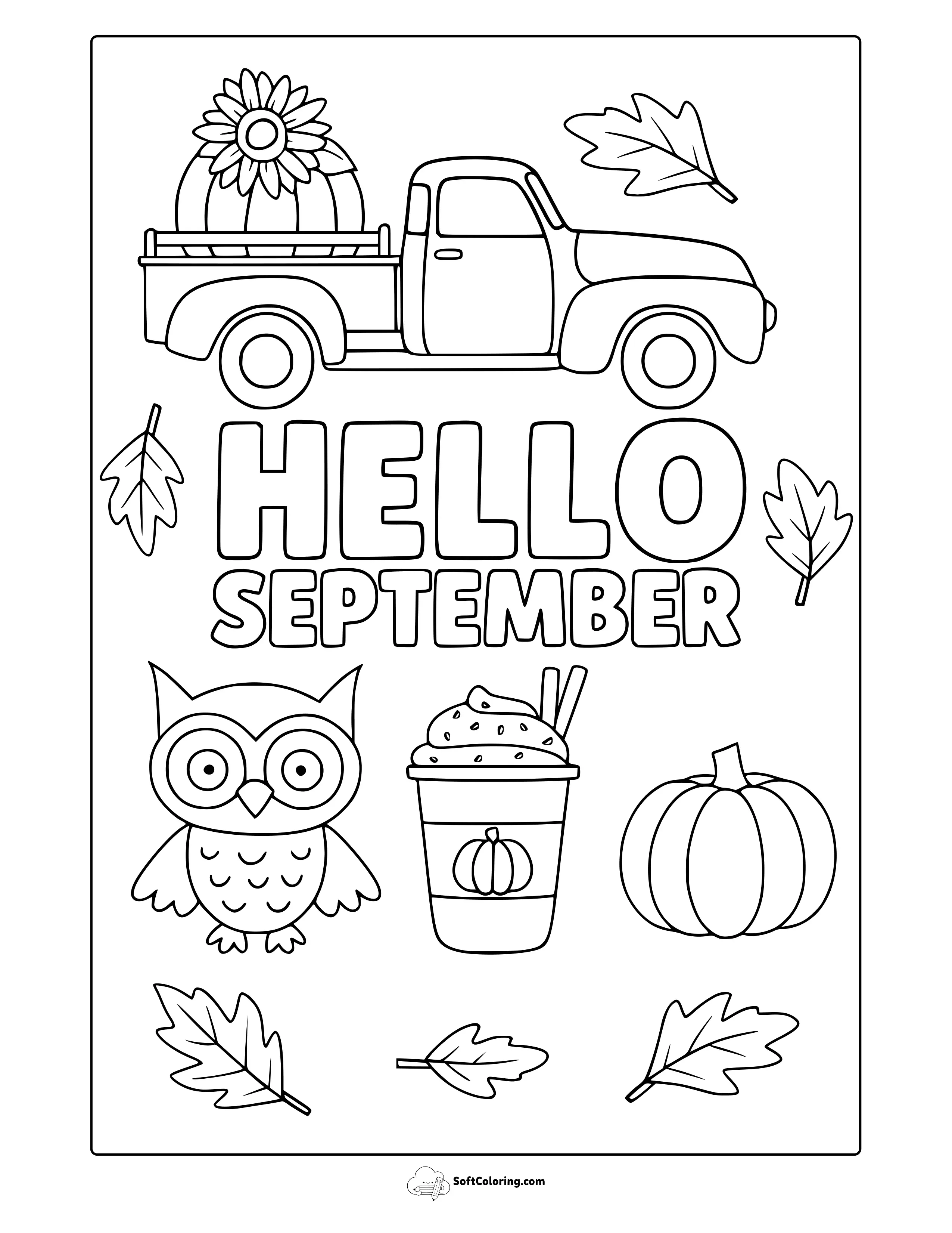 Hello September Coloring Page