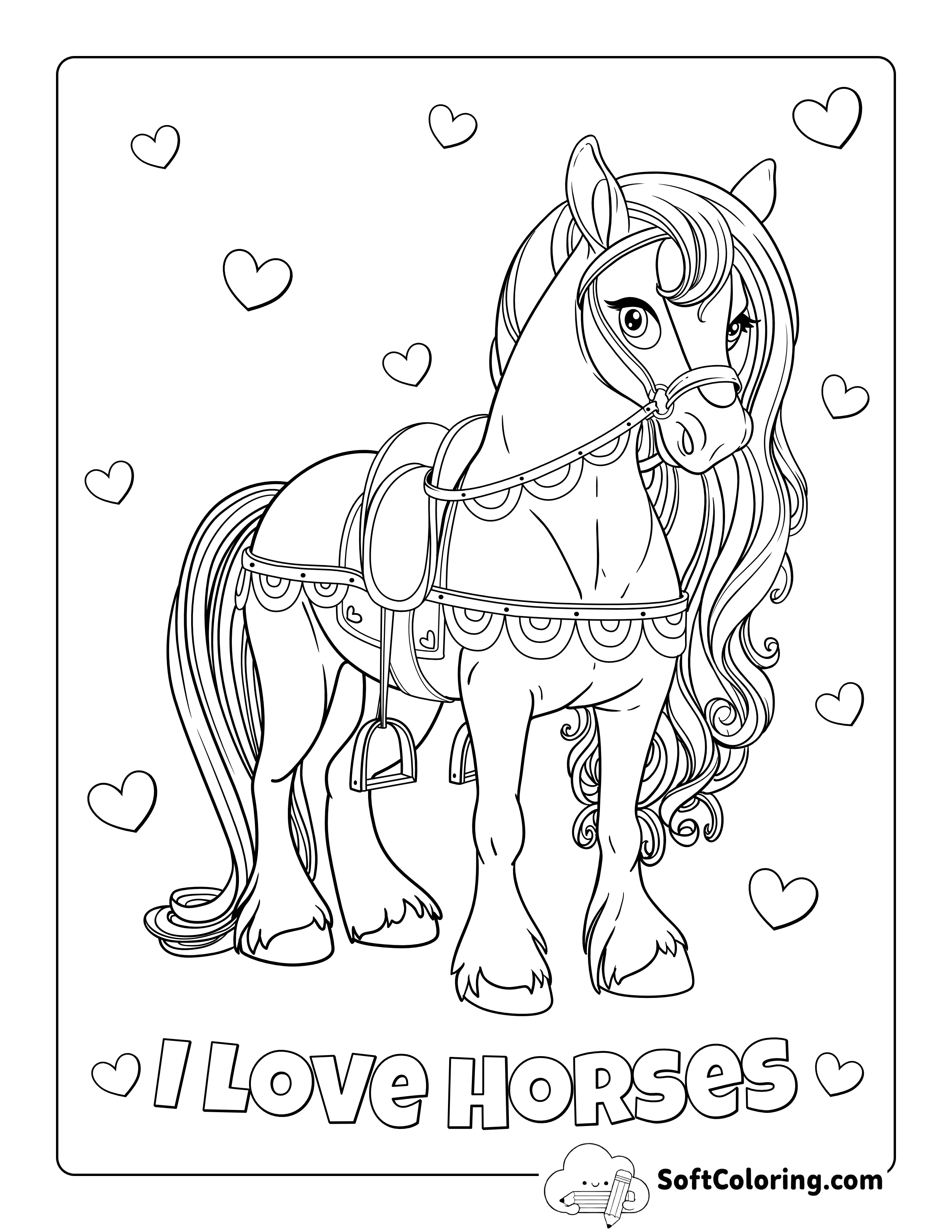 Beautiful Horse Coloring Sheet
