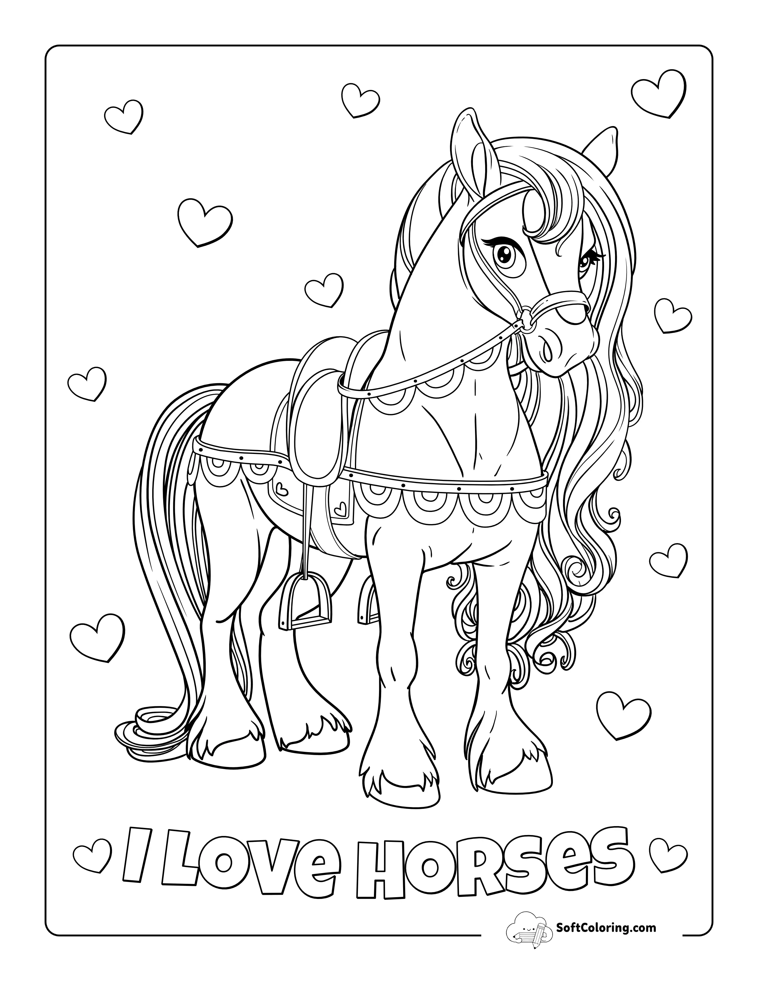 Beautiful Horse Coloring Sheet