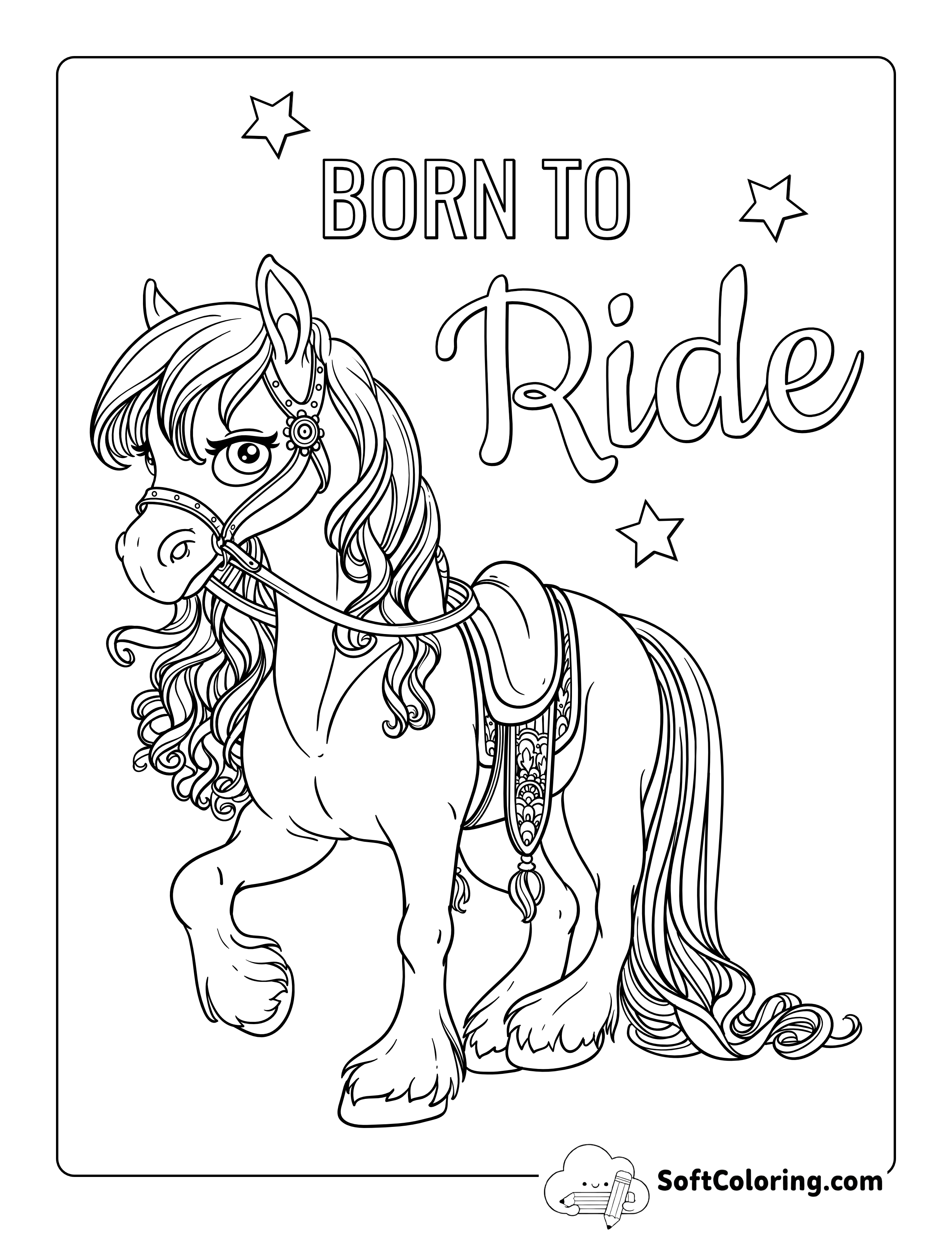 Horse - Farm Coloring Page Printable