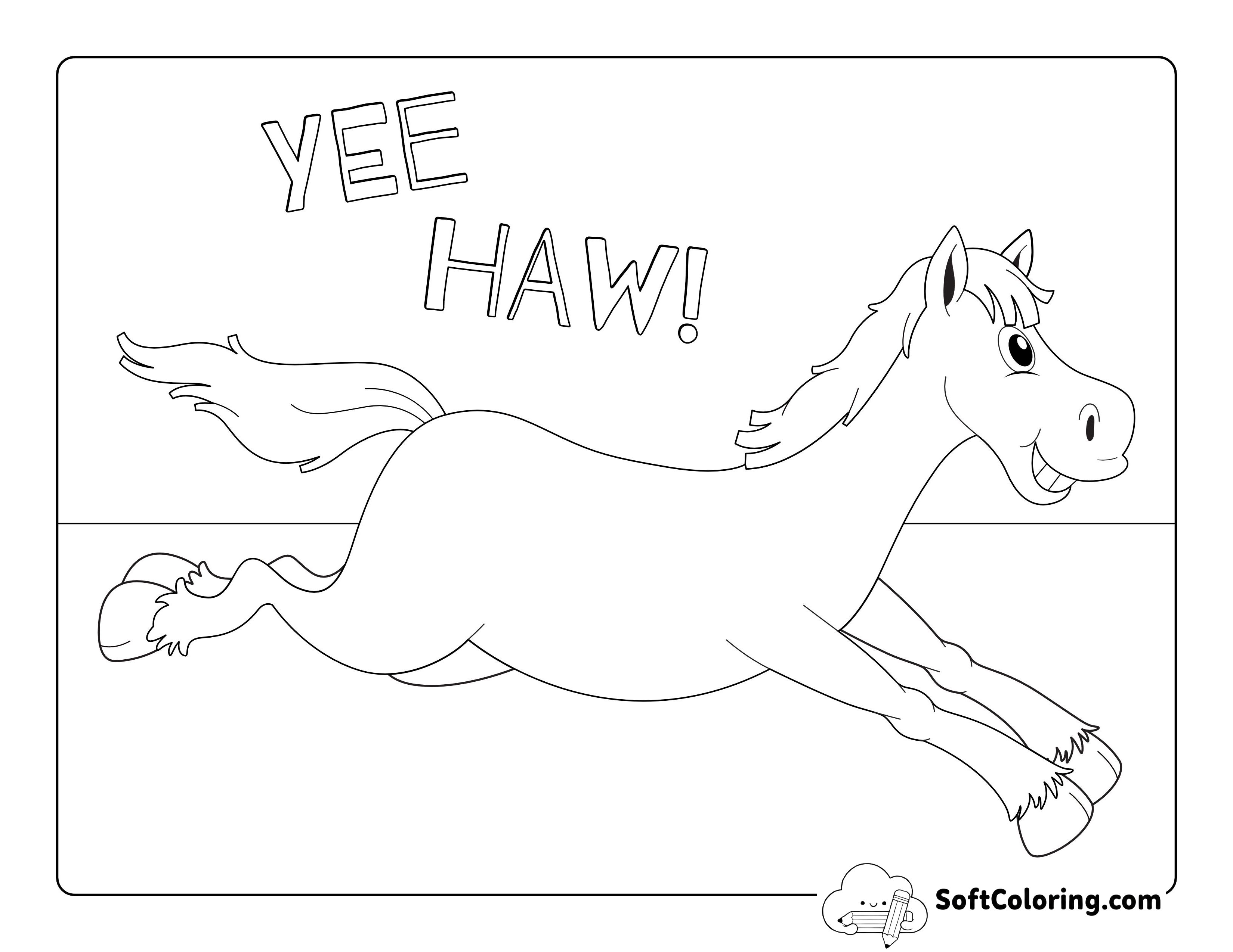 Happy Galloping Pony Coloring Page