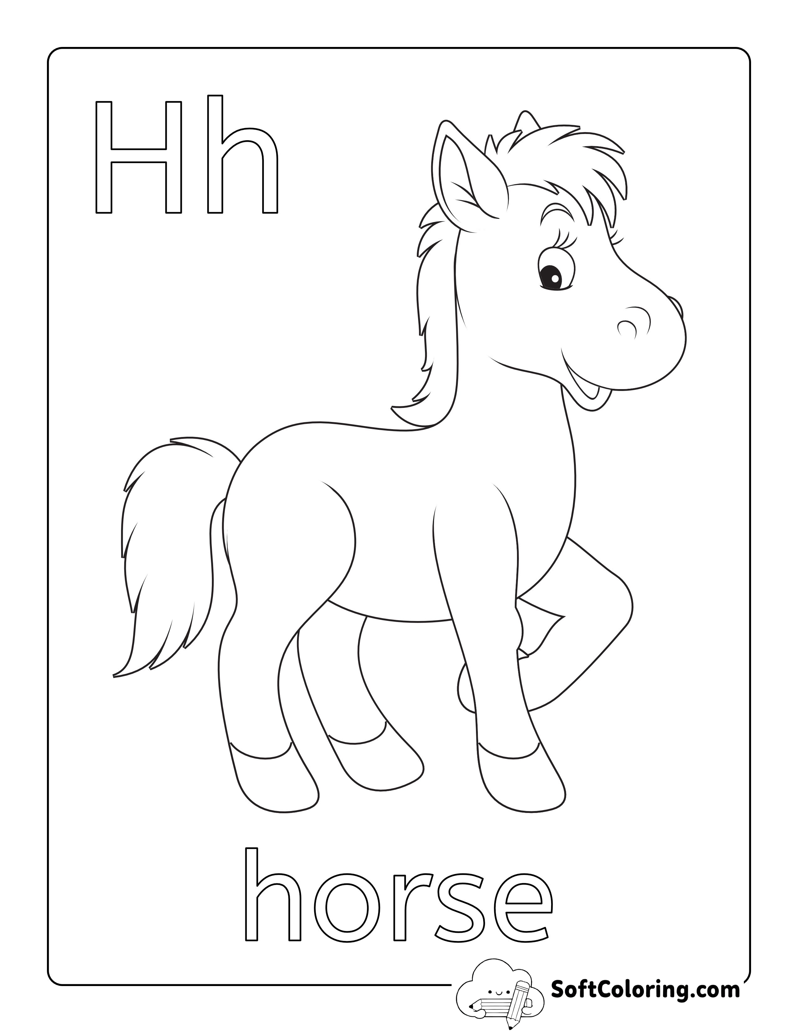 Cute Pony Coloring Page for Kids