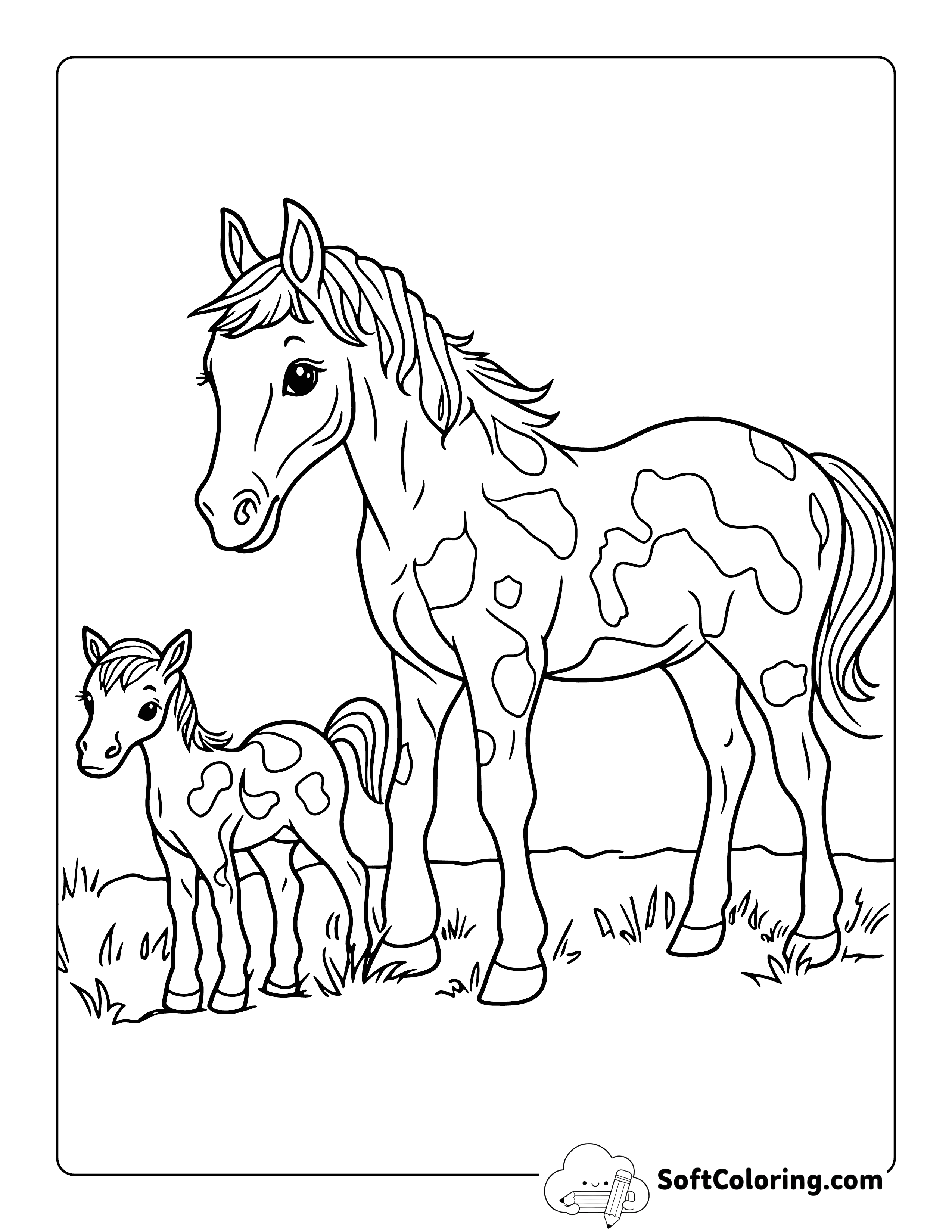Cute Paint Horse Coloring Page